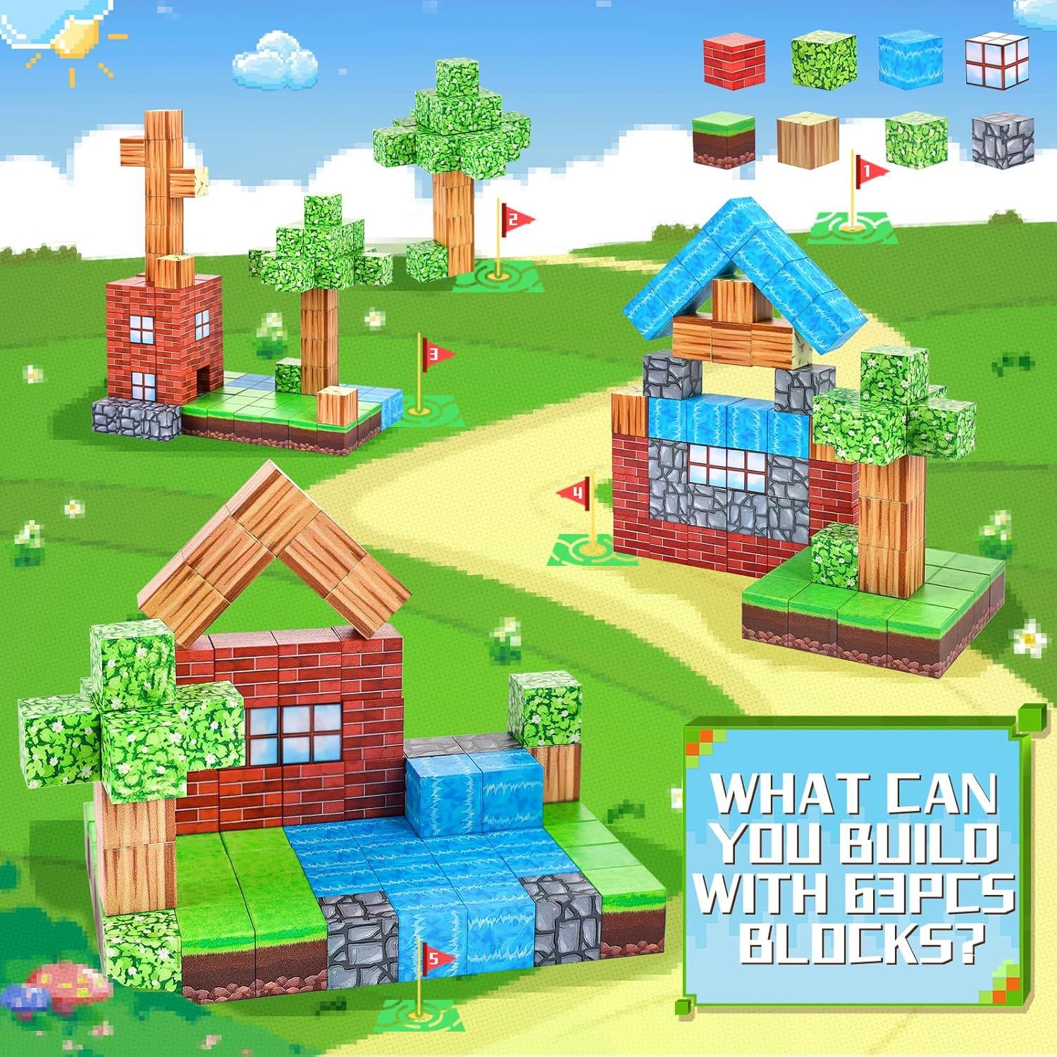 Bloques Magnéticos Civan 63 Piezas Juguetes Educativos 3+