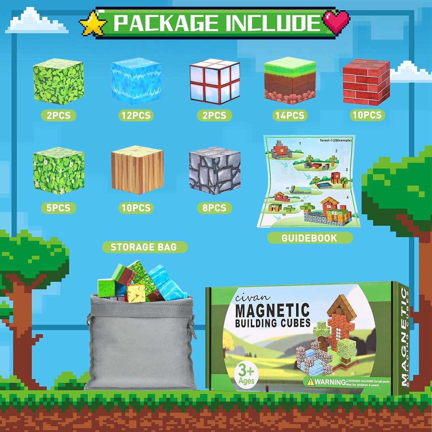 Bloques Magnéticos Civan 63 Piezas Juguetes Educativos 3+