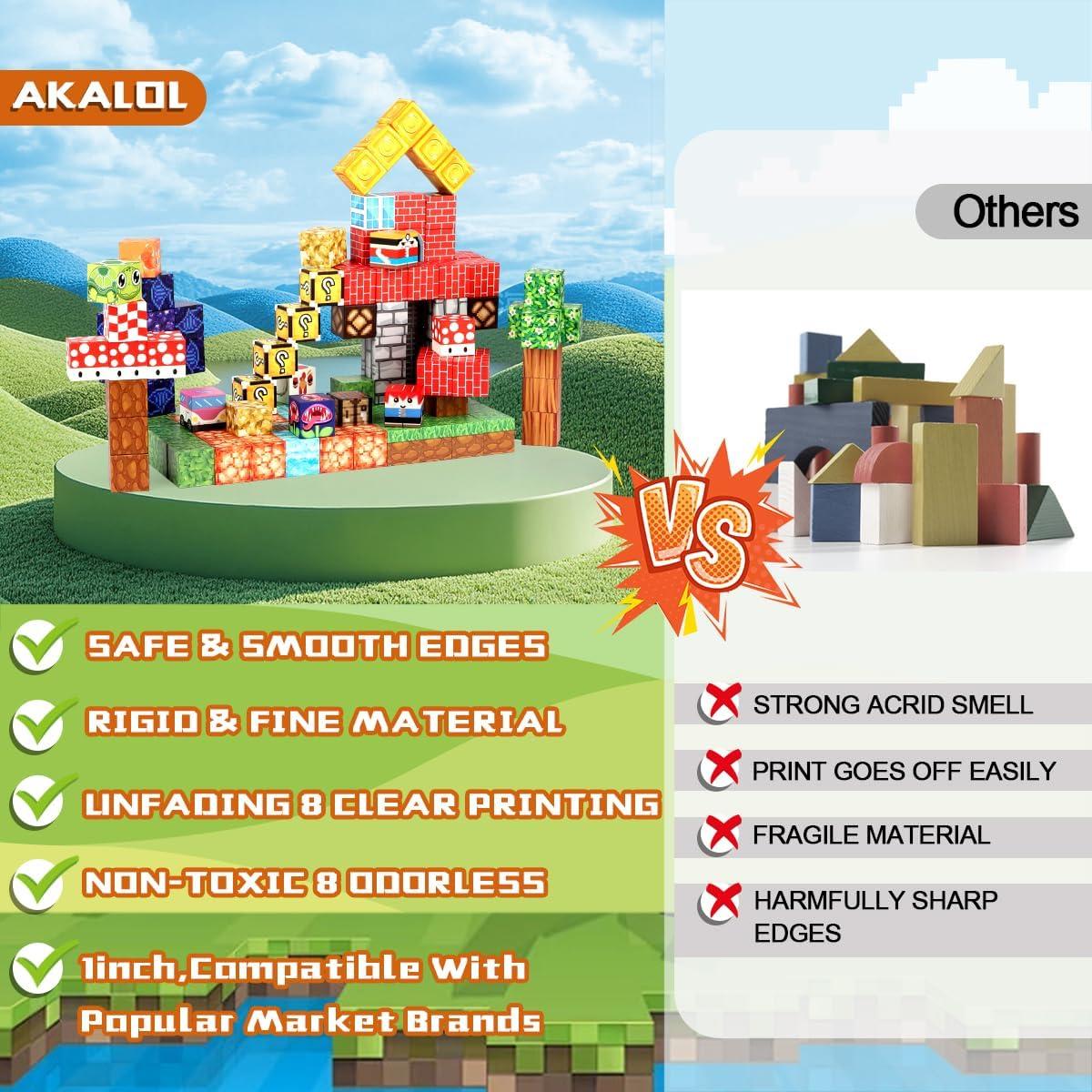 Bloques Magnéticos AKALOL 120PCS Juguetes Educativos STEM