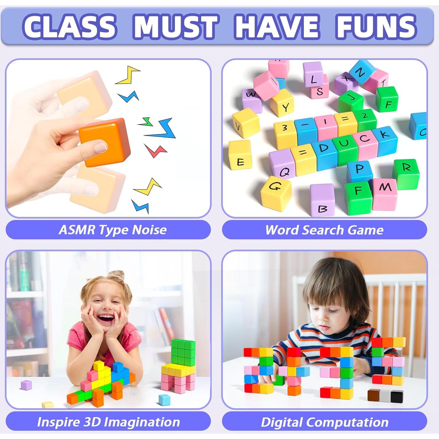 Bloques Magnéticos Apluses 81 Piezas Juguetes Educativos 3+