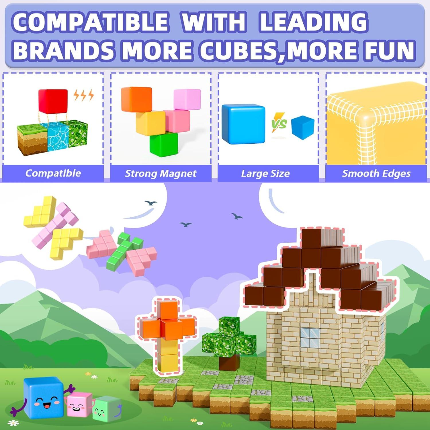 Bloques Magnéticos Apluses 81 Piezas Juguetes Educativos 3+