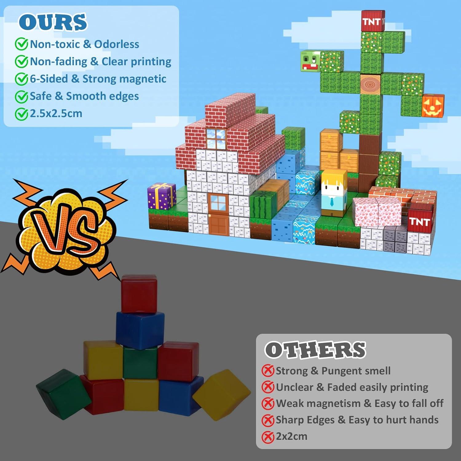 192 Bloques Magnéticos Milerong 2.5 cm para Niños 3+ Años
