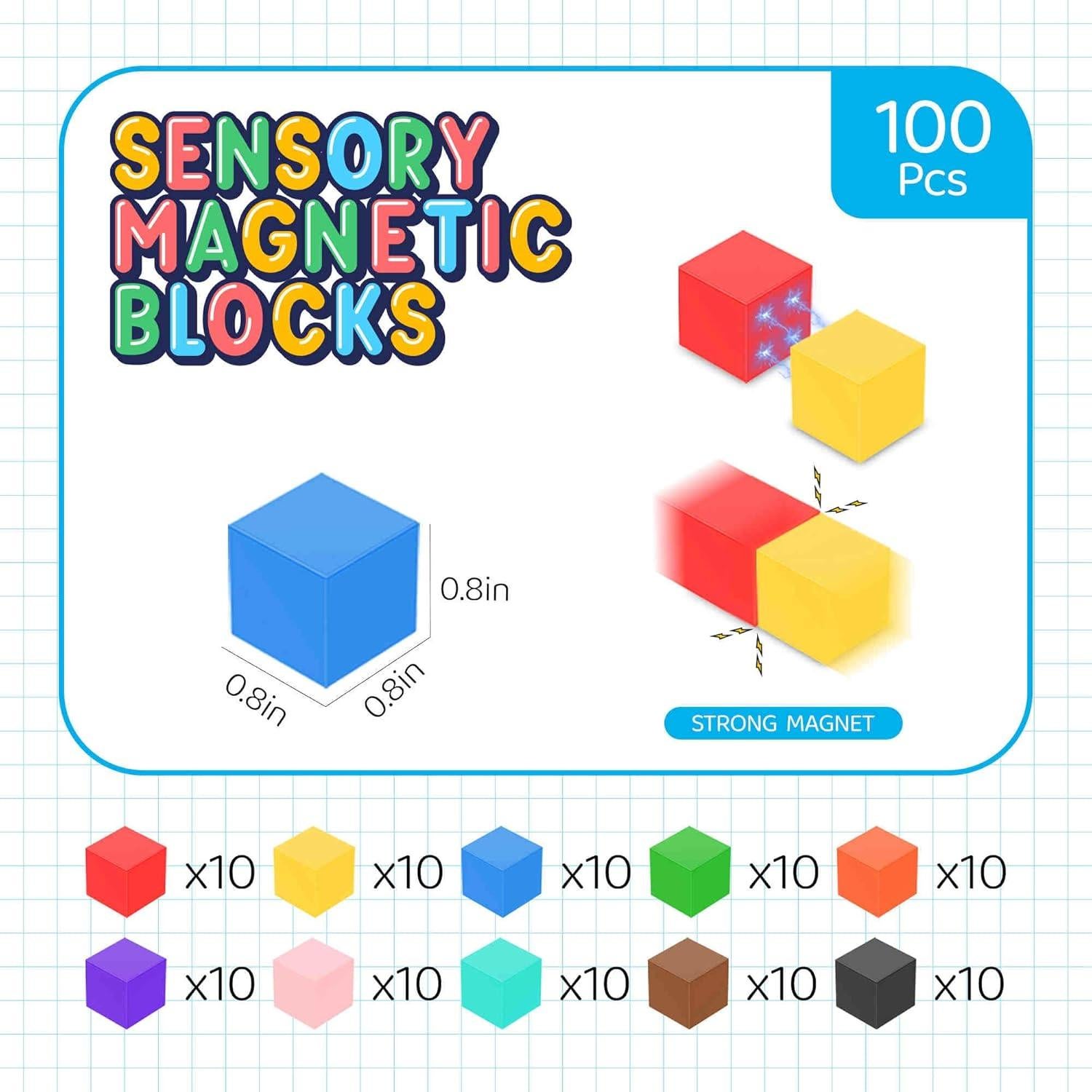 Bloques Magnéticos SmartYeen 100pcs para Niños 3-8 Años