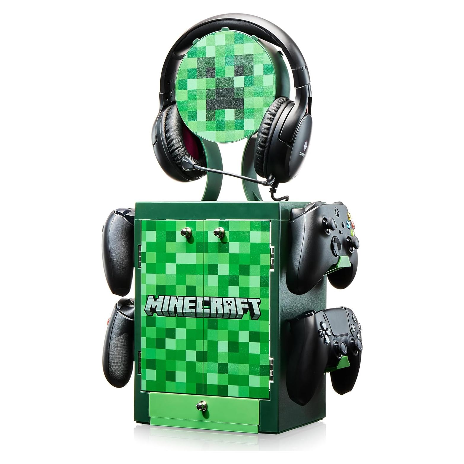 Locker de Juegos Numskull Minecraft - Soporte para 10 Juegos y 4 Controladores