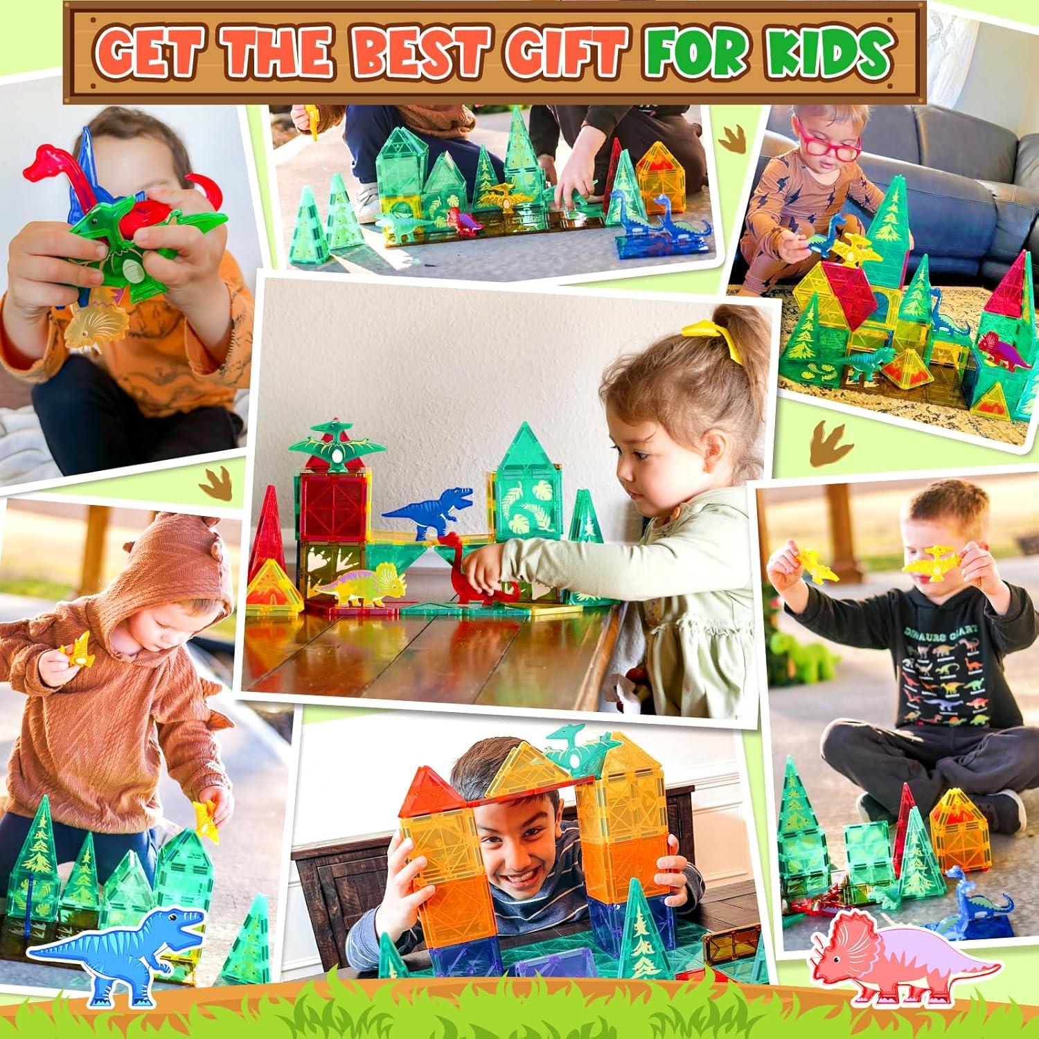 Set de Azulejos Magnéticos Coodoo Dinosaurios Selva 24 Piezas