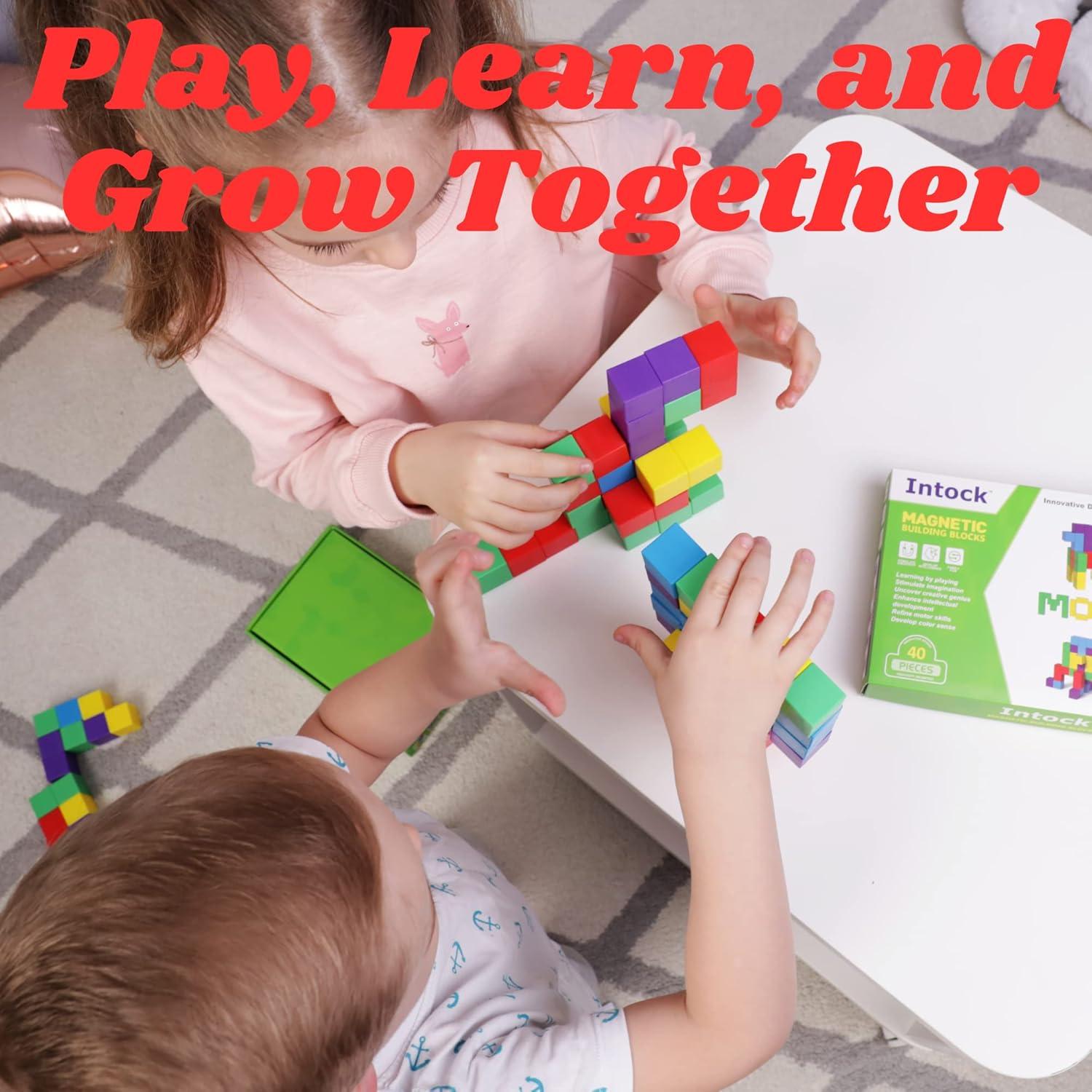 Bloques Magnéticos Intock 40 Piezas Juguetes Educativos