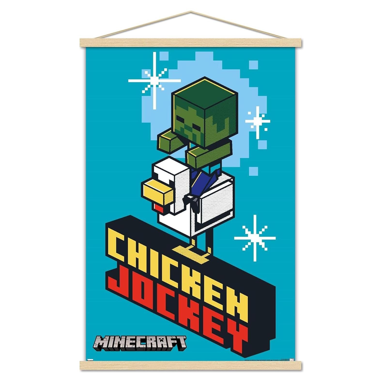 Póster de Pared Minecraft Chicken Jockey Trends International 56.8x86.4 cm