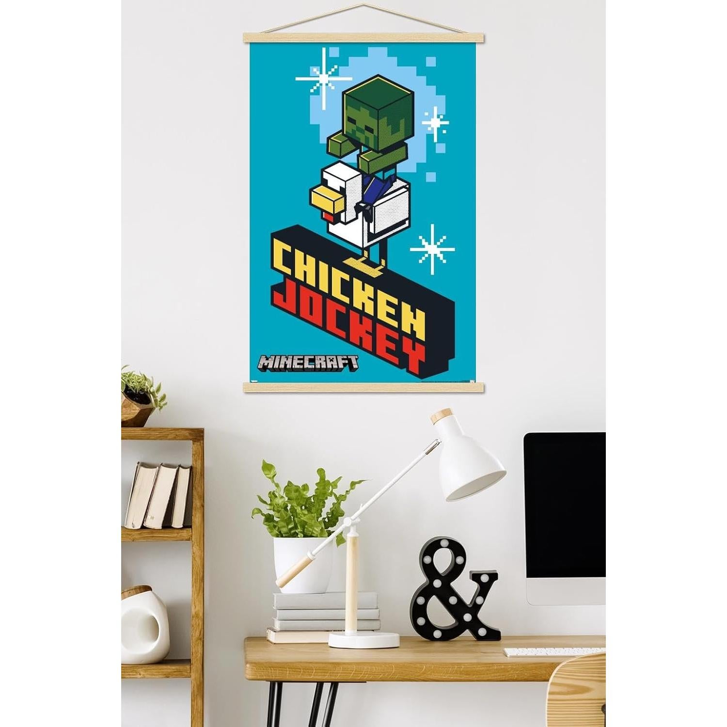 Póster de Pared Minecraft Chicken Jockey Trends International 56.8x86.4 cm