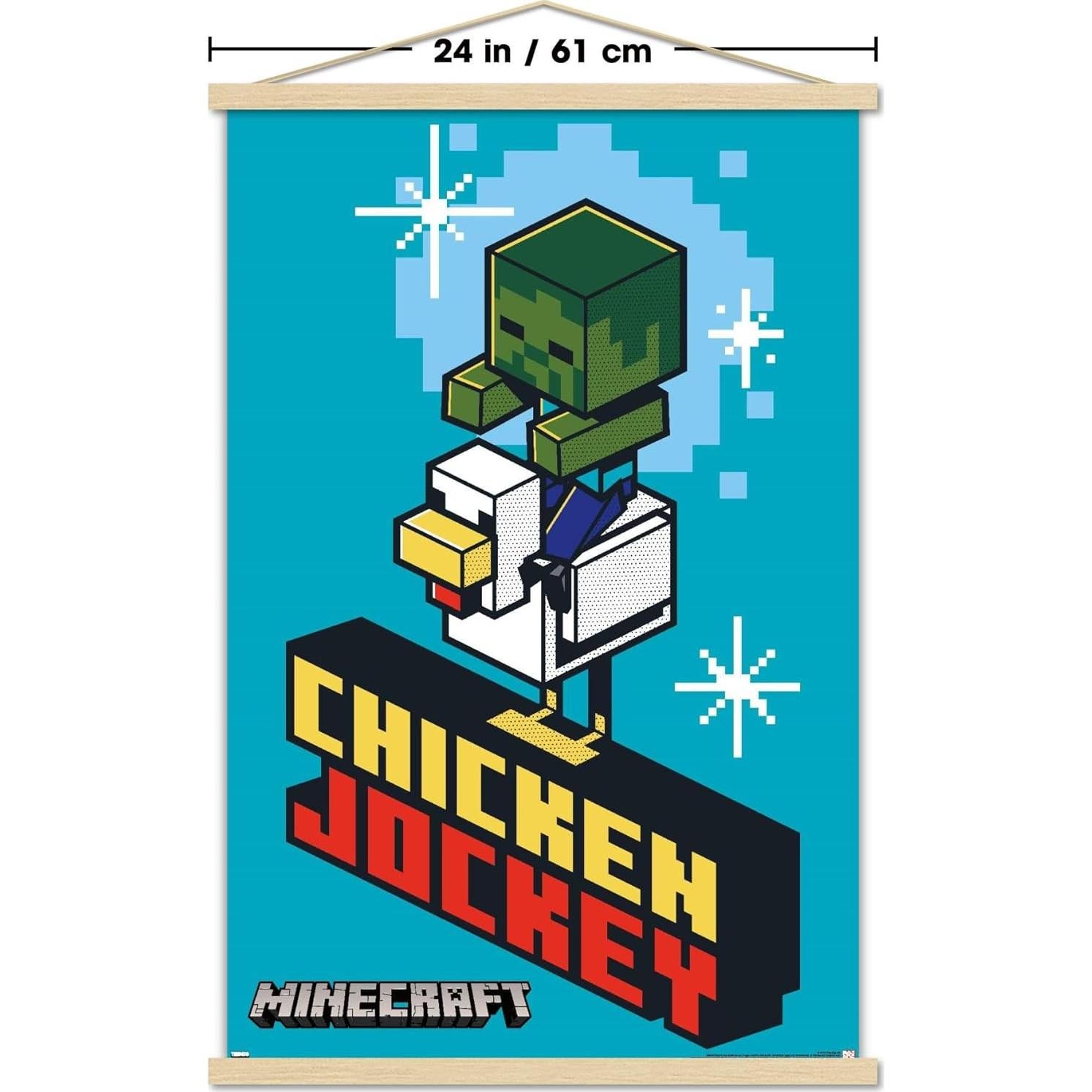 Póster de Pared Minecraft Chicken Jockey Trends International 56.8x86.4 cm