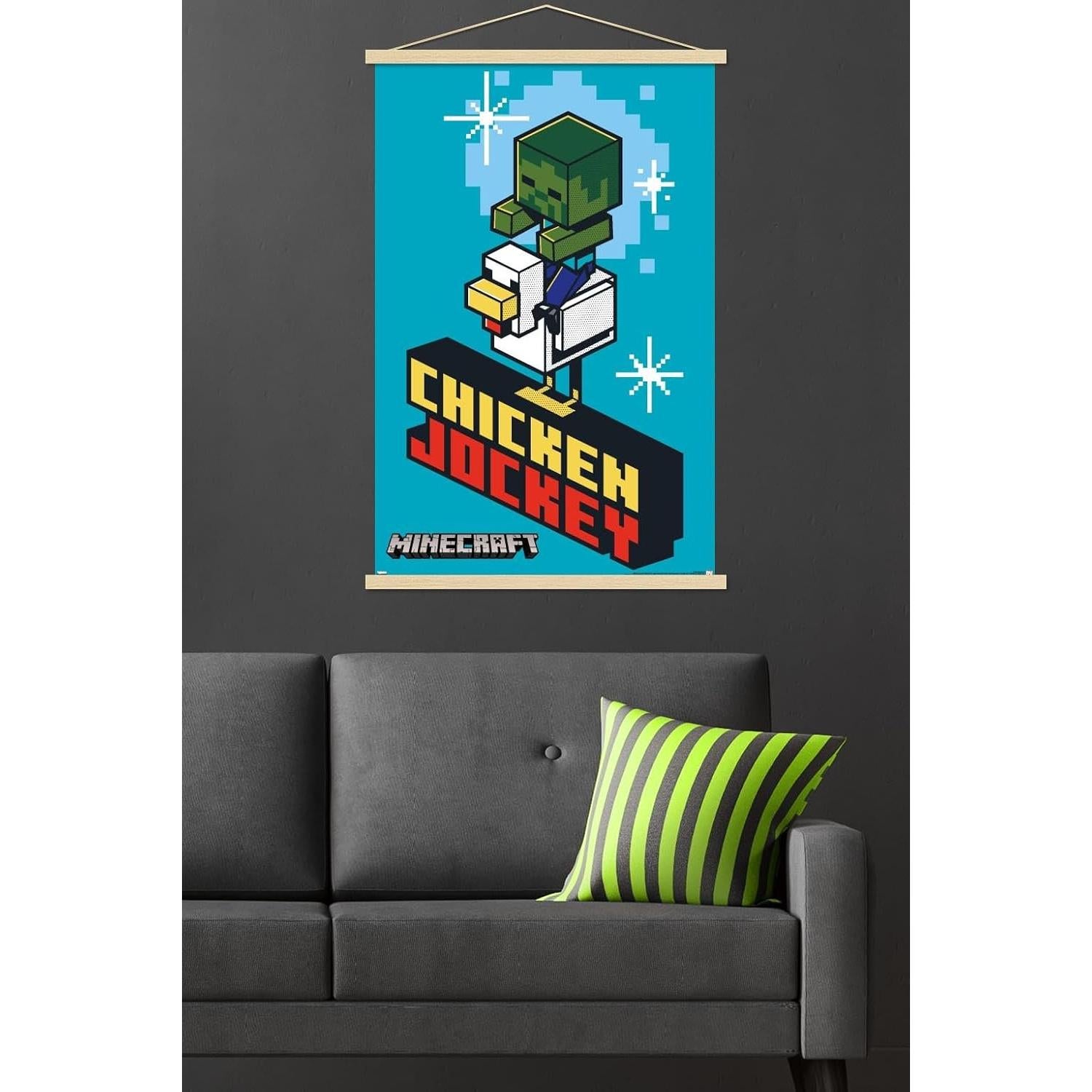 Póster de Pared Minecraft Chicken Jockey Trends International 56.8x86.4 cm