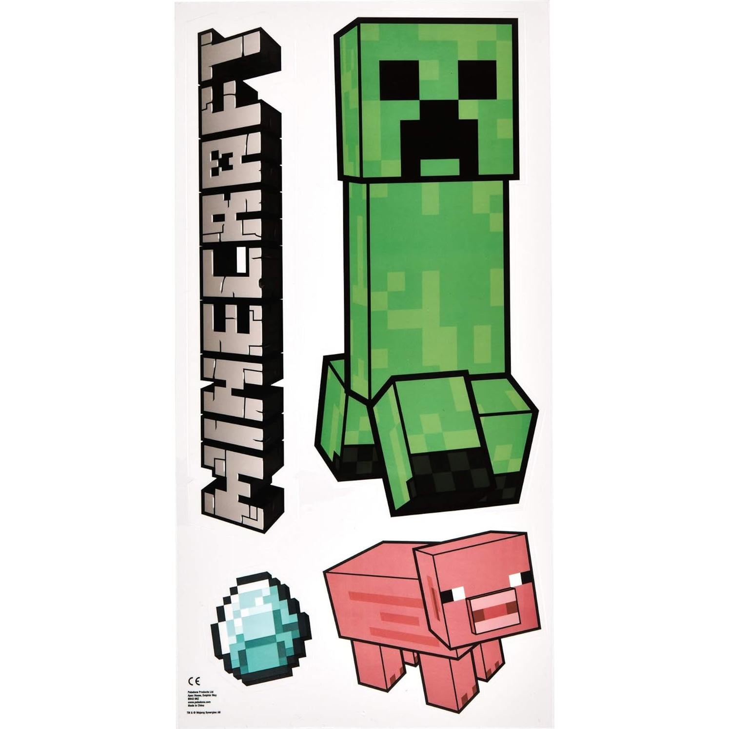 Calcomanías de Vinilo Reutilizables Paladone Minecraft - 4 Hojas