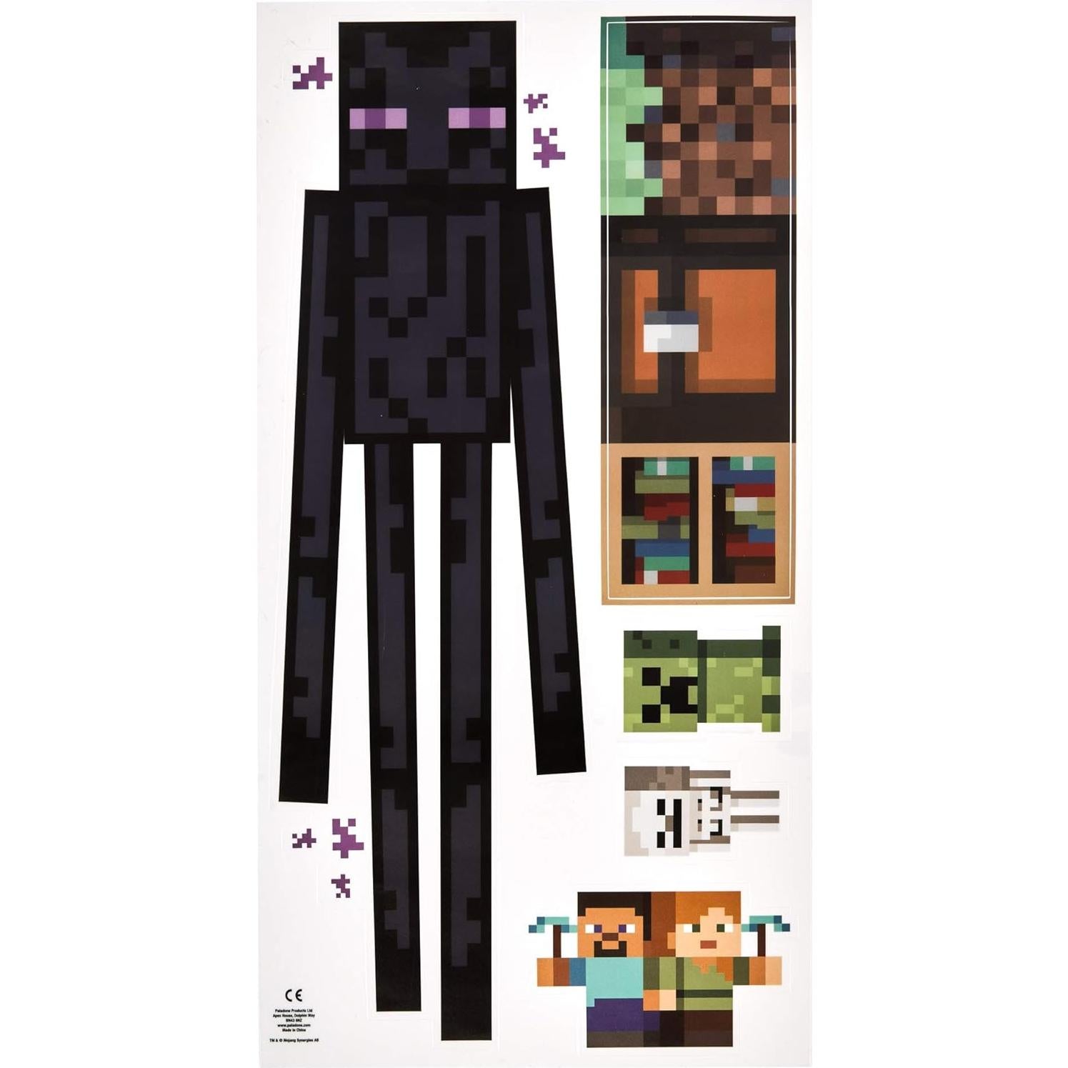 Calcomanías de Vinilo Reutilizables Paladone Minecraft - 4 Hojas
