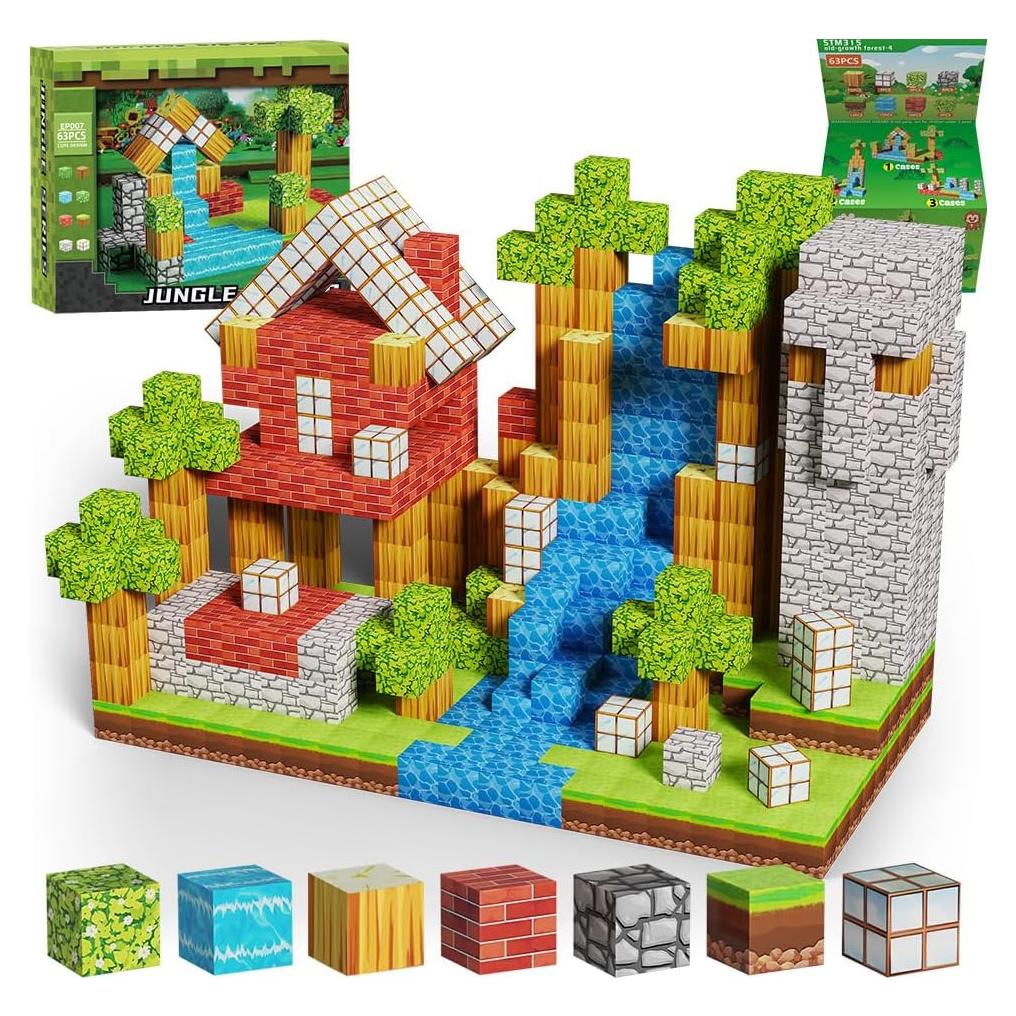 Bloques Magnéticos de Construcción Shantou 63 PCS para Niños 3+