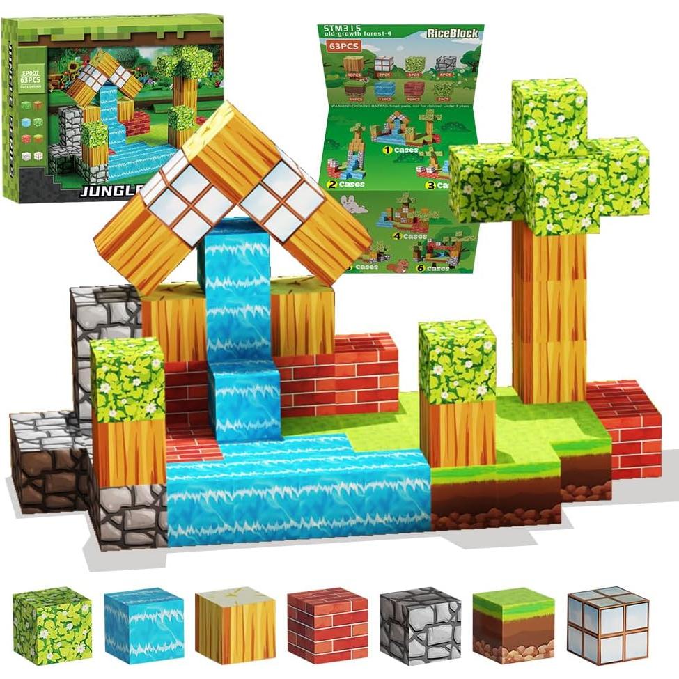 Bloques Magnéticos de Construcción Shantou 63 PCS para Niños 3+