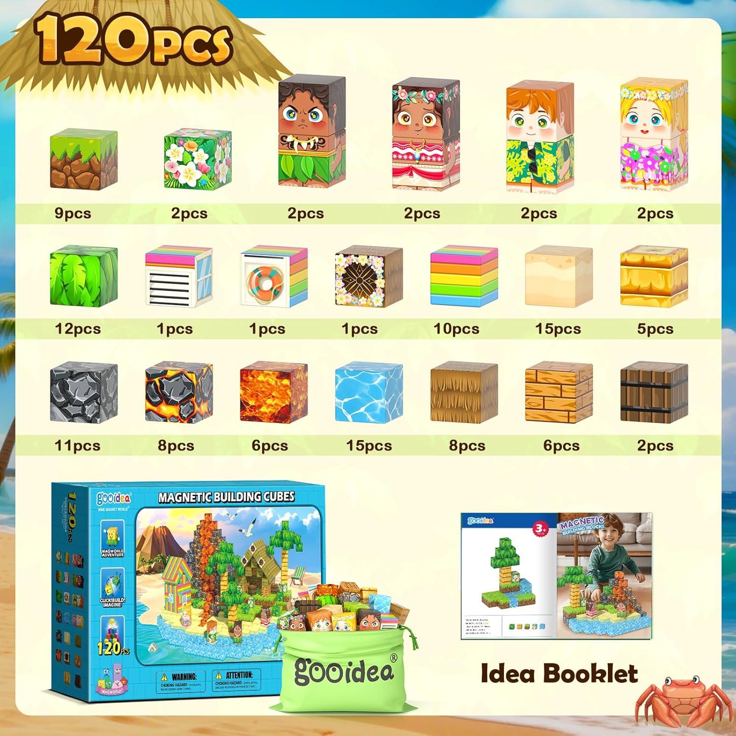 Bloques Magnéticos 120PCS Gooidea Isla de Hawaii Juguetes Educativos