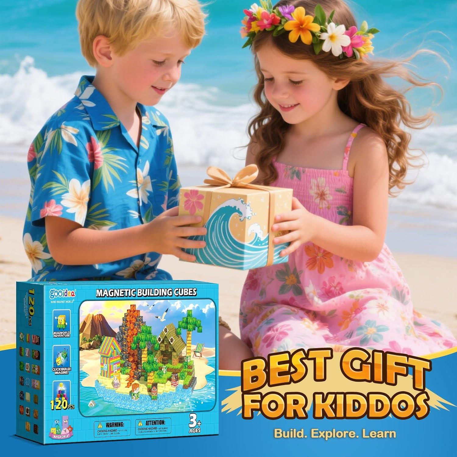 Bloques Magnéticos 120PCS Gooidea Isla de Hawaii Juguetes Educativos