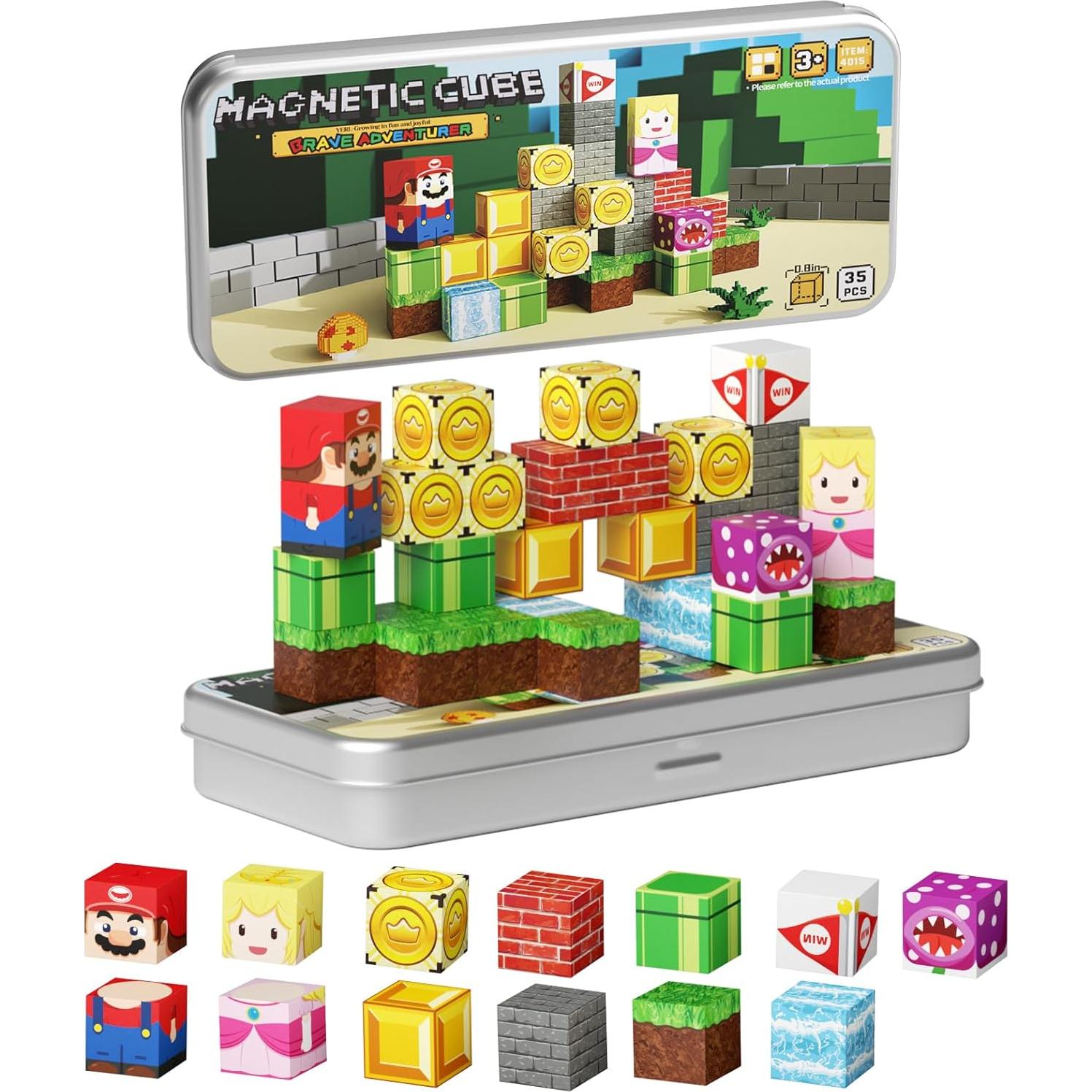 Set de Bloques Magnéticos DINOPAPA 35PCS para Niños 3-8 Años