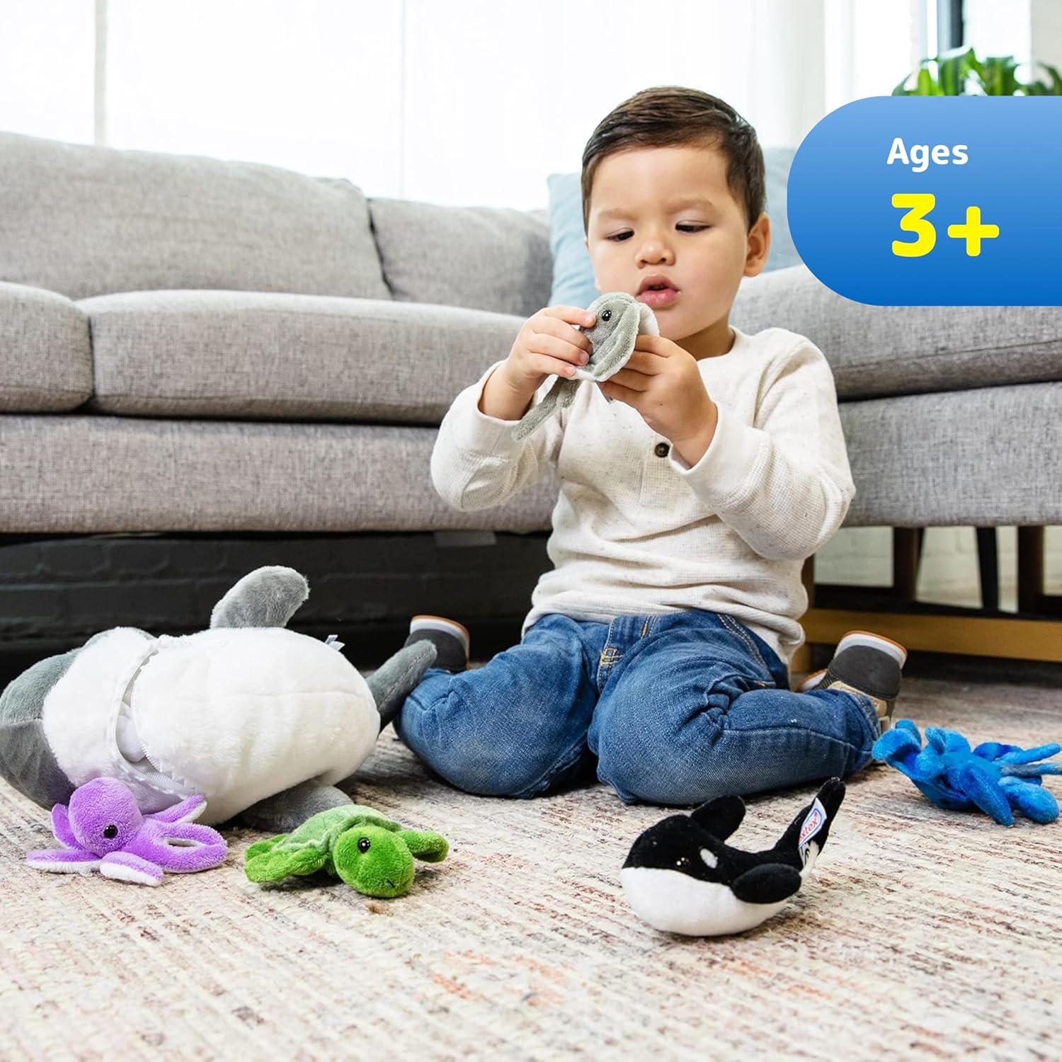 Juguete de Peluche Tiburón Prextex con 5 Animales Marinos