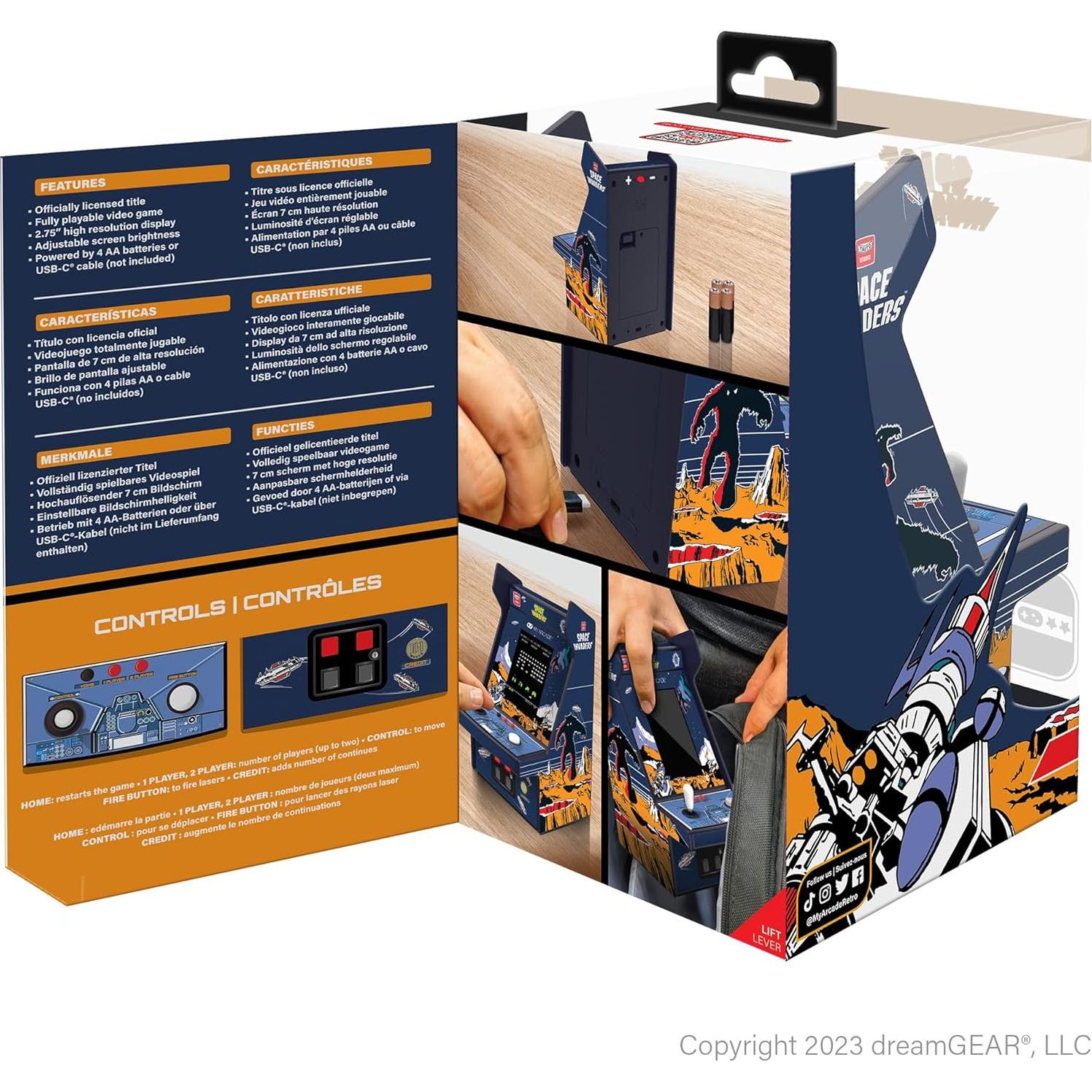 Mi Arcade Space Invaders Pro Mini Arcade 6.99 cm Licencia Oficial