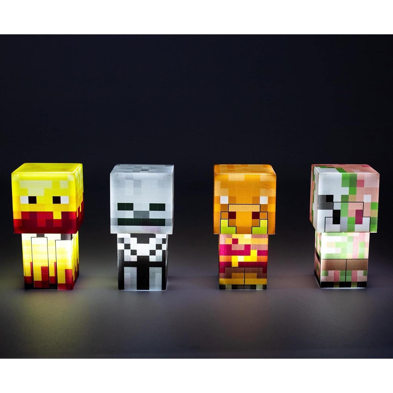 Luces de estado de ánimo Minecraft Ukonic, set de 4 figuras LED