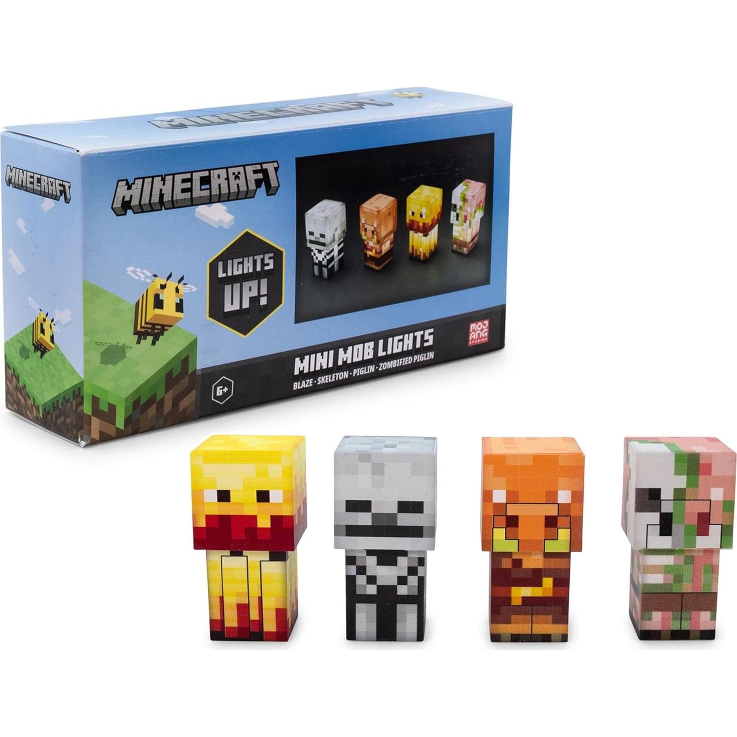Luces de estado de ánimo Minecraft Ukonic, set de 4 figuras LED