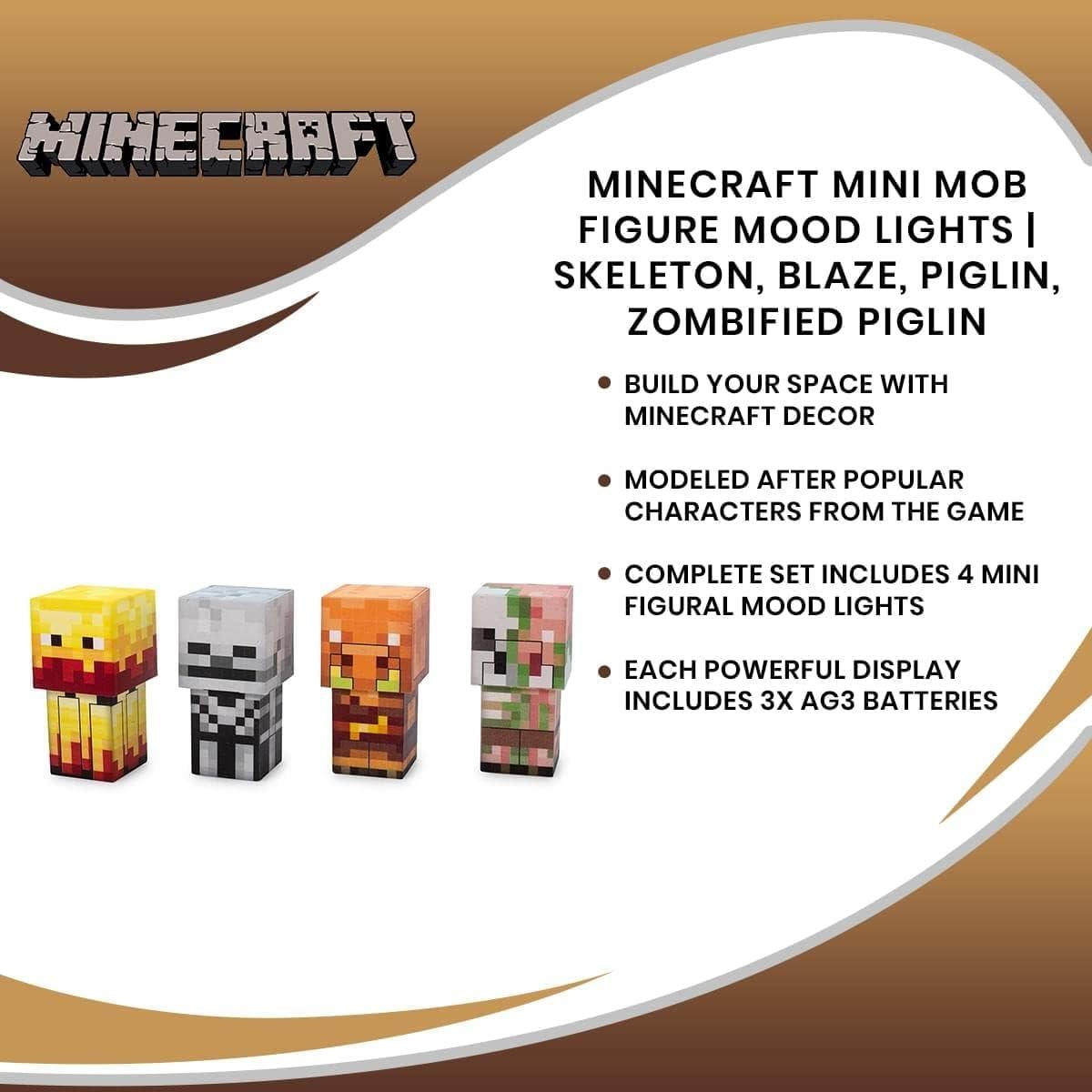 Luces de estado de ánimo Minecraft Ukonic, set de 4 figuras LED