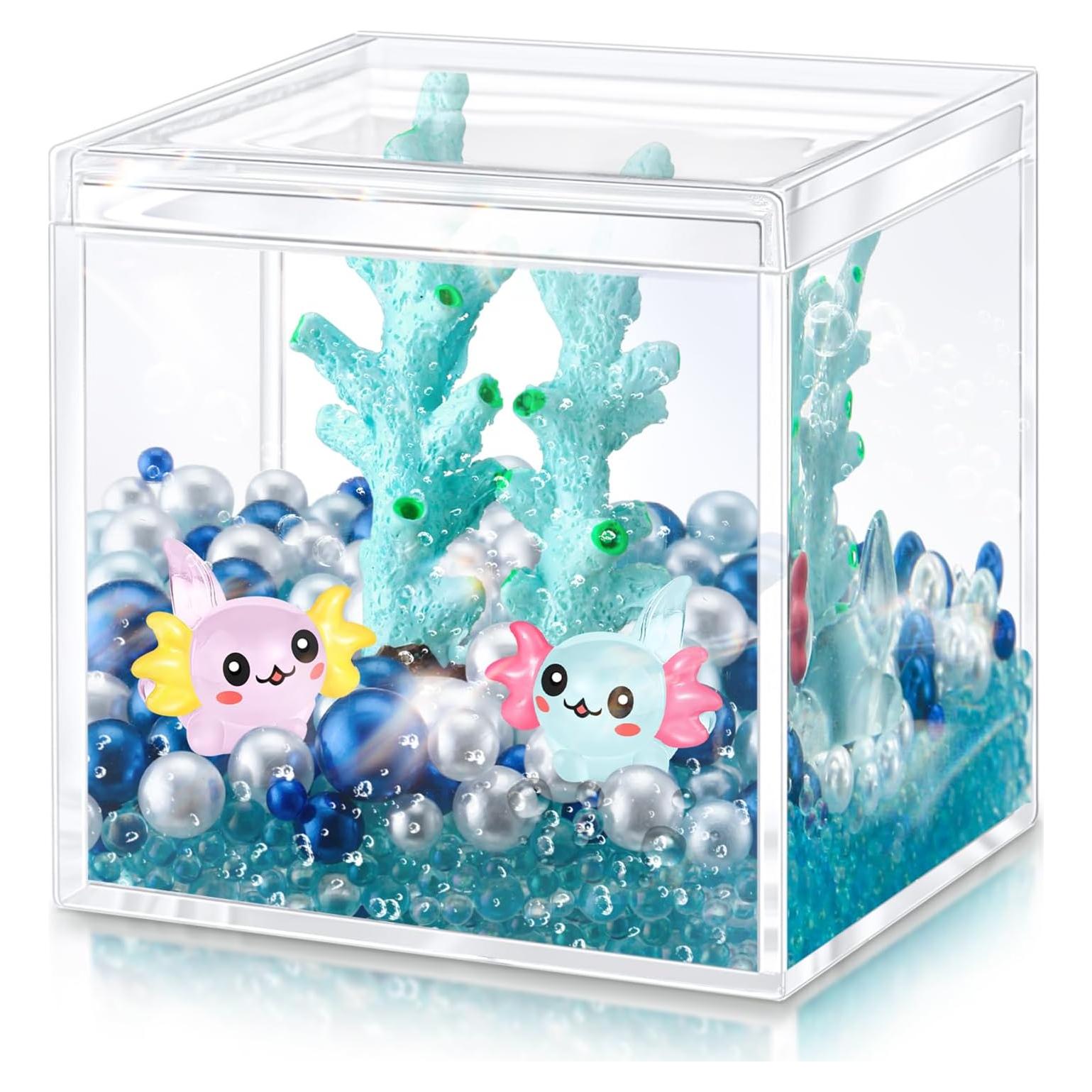 Kit de Manualidades DIY Axolotl HyDren - Acuario Miniatura 6cm