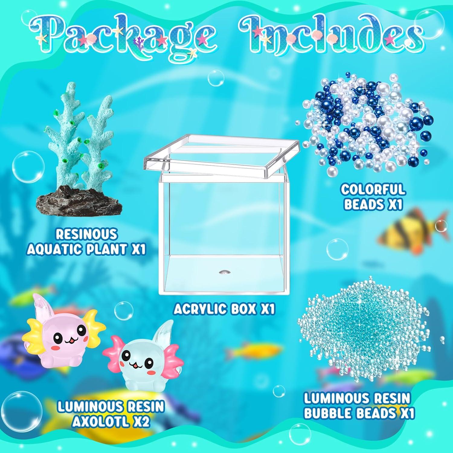 Kit de Manualidades DIY Axolotl HyDren - Acuario Miniatura 6cm