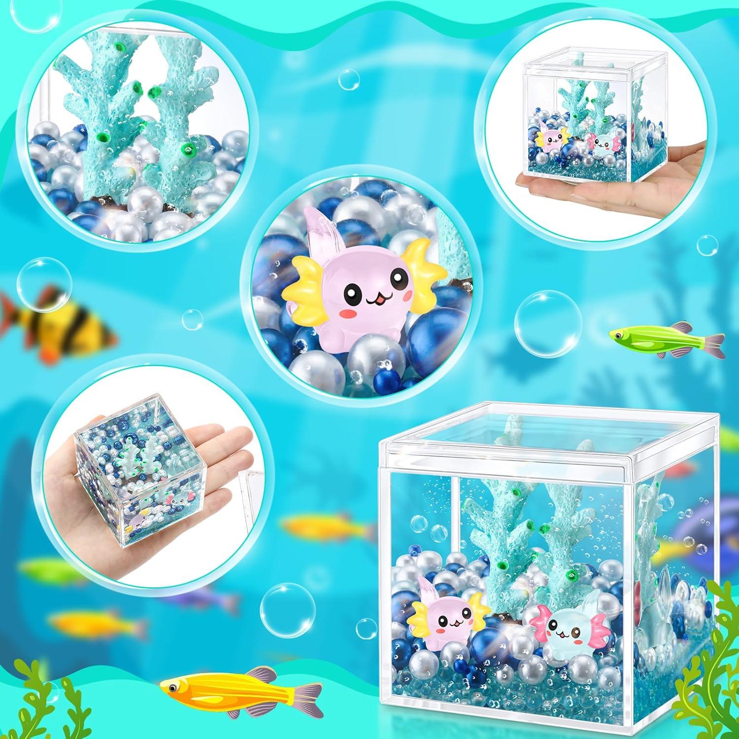 Kit de Manualidades DIY Axolotl HyDren - Acuario Miniatura 6cm