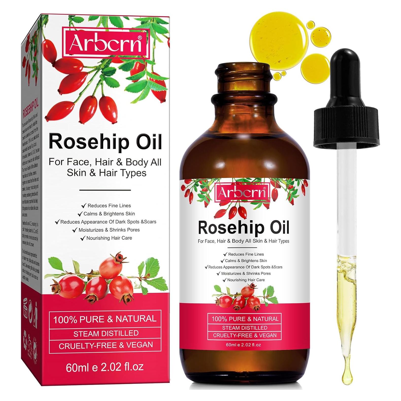 Aceite de Rosa Mosqueta 100% Puro 59.15 ml - Hidratante Facial y Capilar
