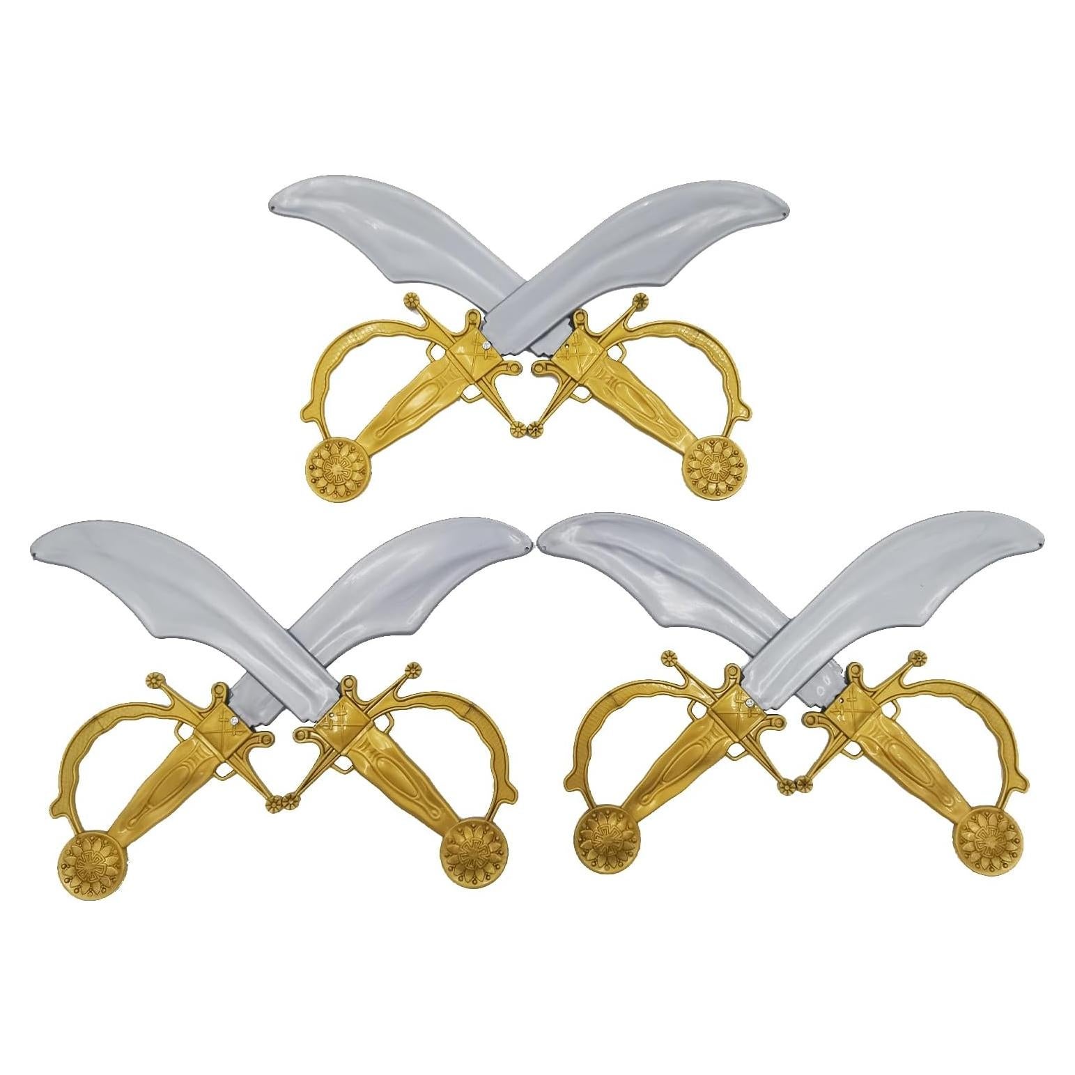 Set de 6 Espadas Pirata de Plástico para Niños 34 cm