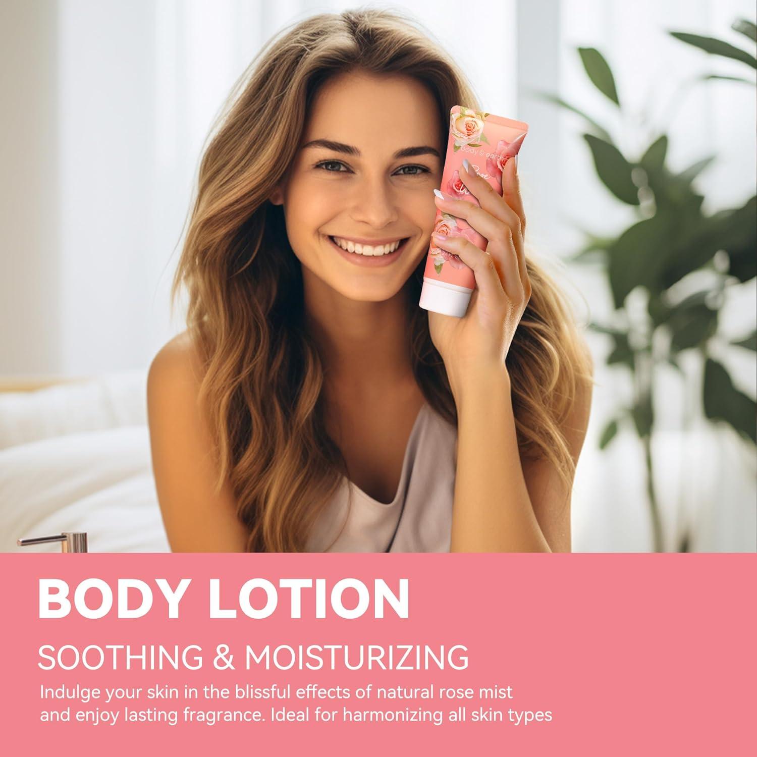 Set de Spa Body & Earth 3 Piezas Rosa - Perfume, Loción y Exfoliante