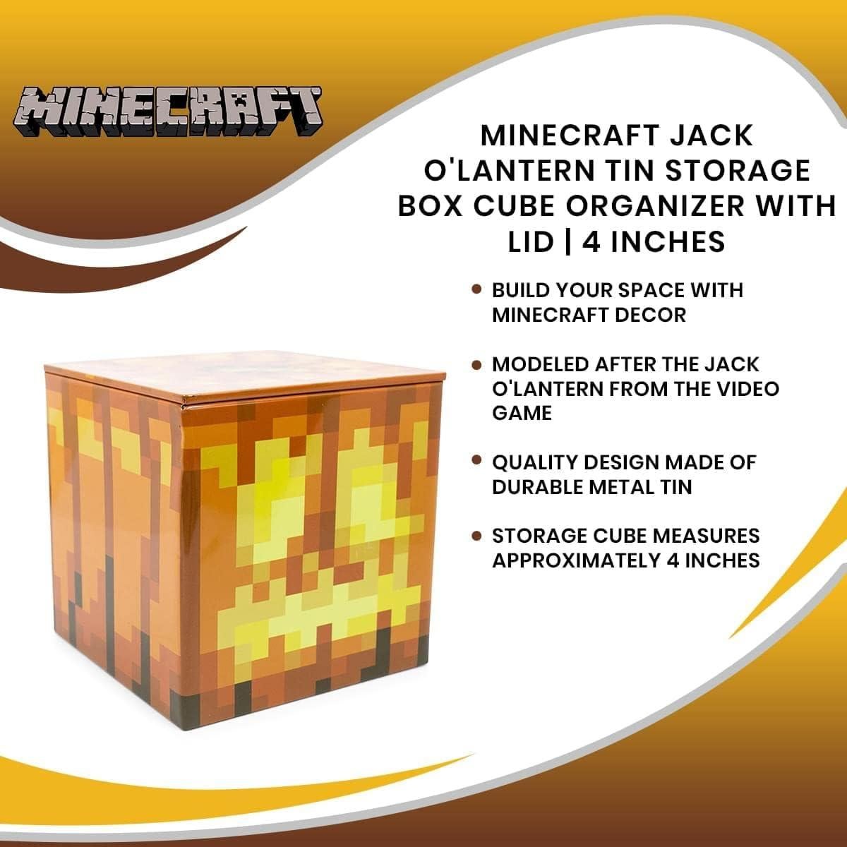 Caja de Almacenamiento Minecraft Jack O'Lantern 10.16 cm Metal