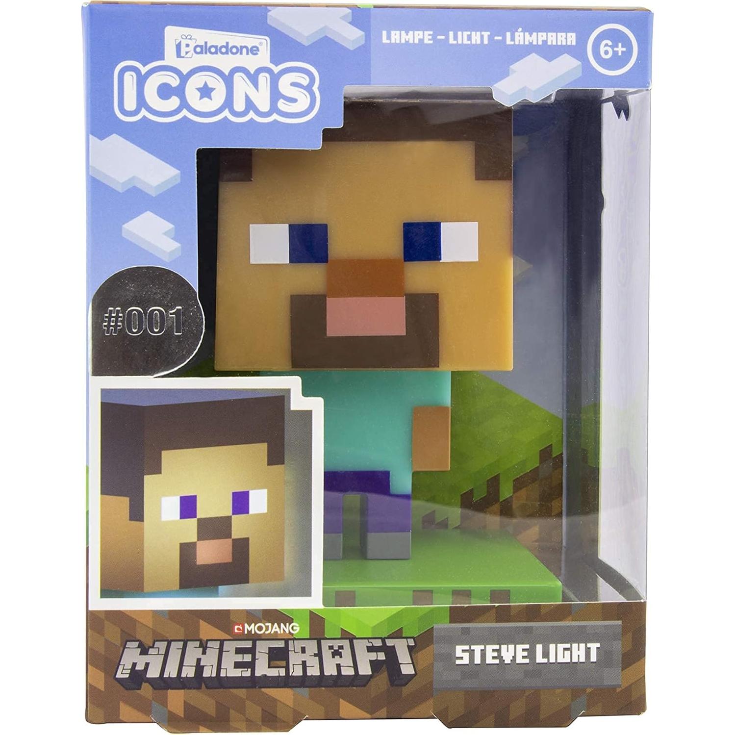 Luz Icono de Steve Paladone Minecraft 3D Decoración Infantil