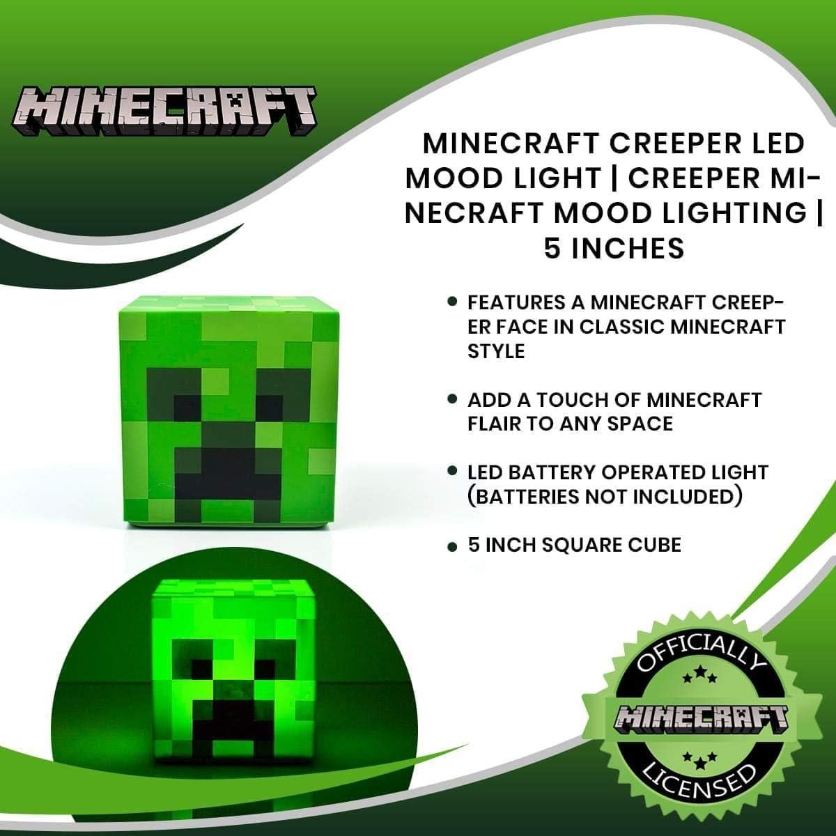 Lámpara de ambiente LED Minecraft Creeper 12.7 cm Verde