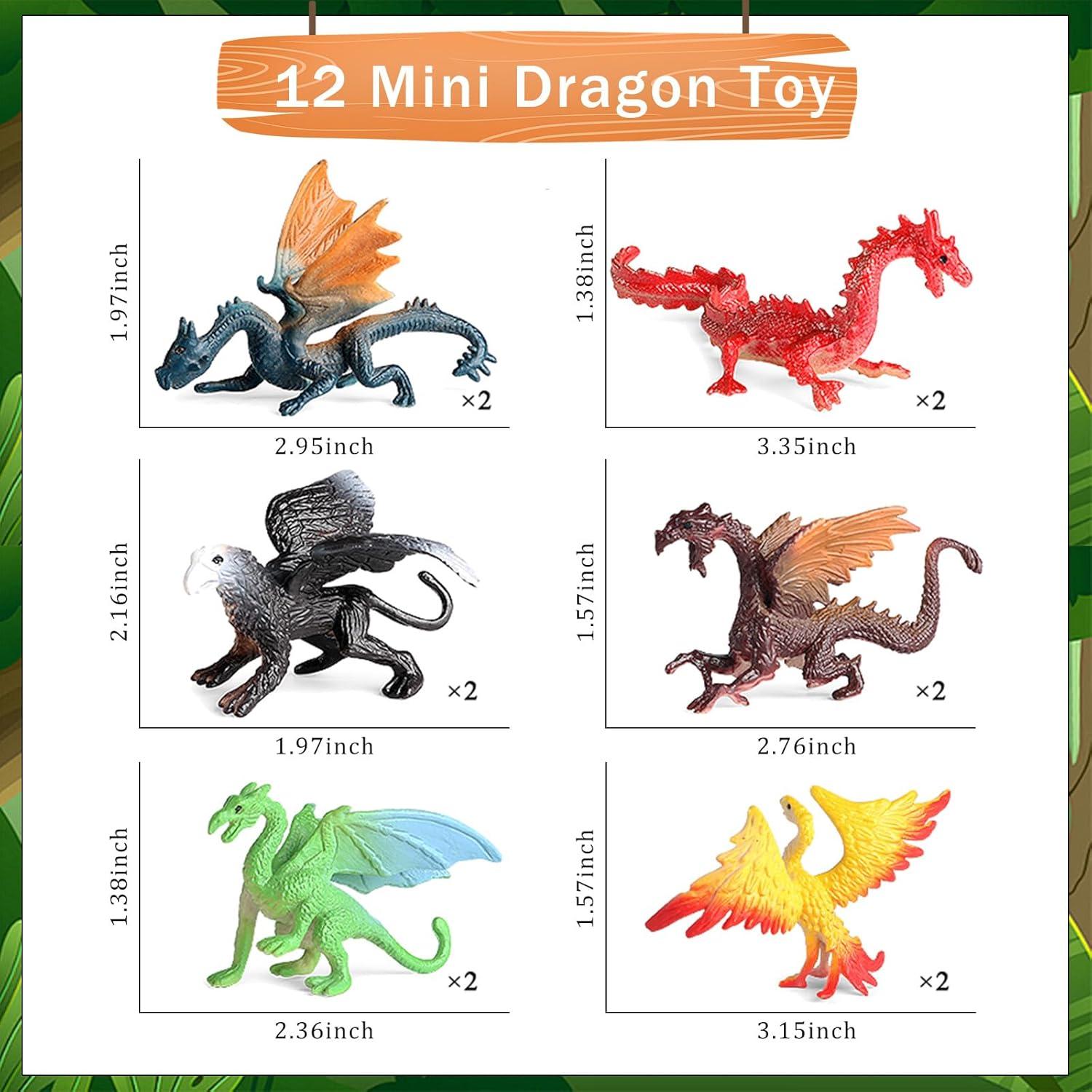 Figuras de Dragón Mini EOIVSH - 12 Piezas Juguetes para Niños