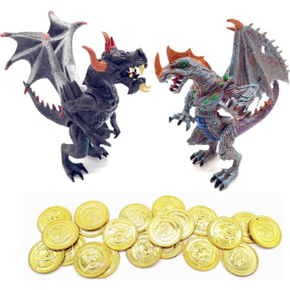 Figuras de Acción Dragones Antiguos Guaishou 4pcs con Monedas