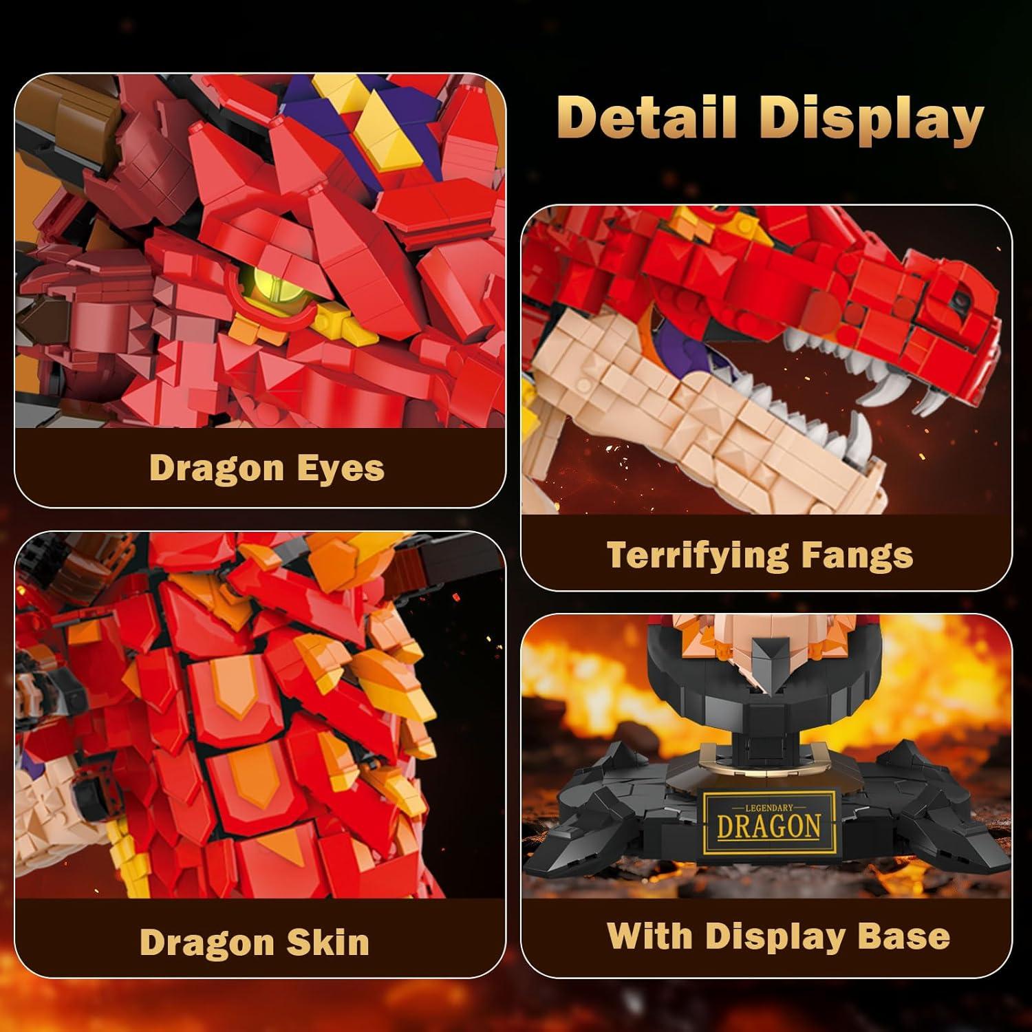 Conjunto de Bloques de Construcción Dragón Brihappen 2713 Piezas