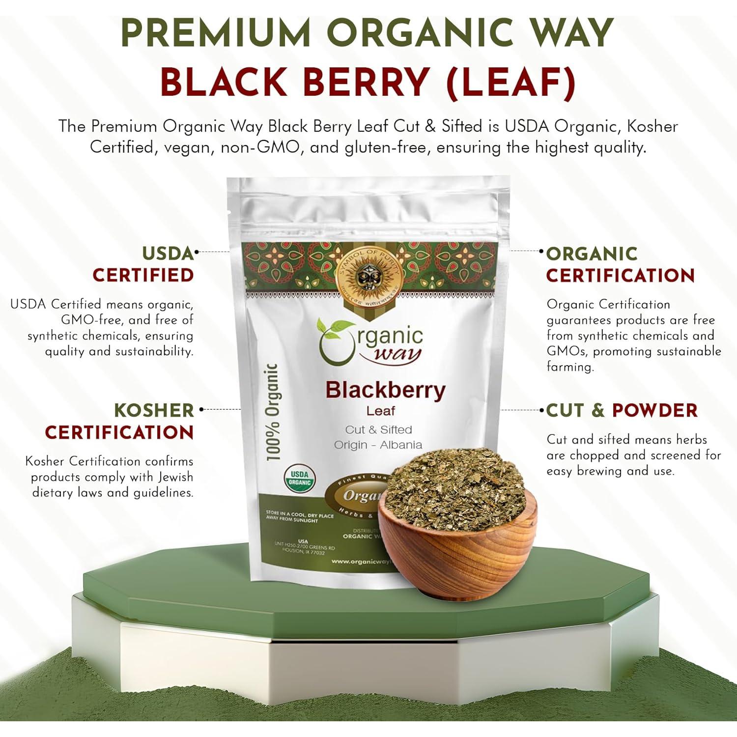 Hoja de Mora Orgánica 0.45 kg - Organic Way - Certificado USDA