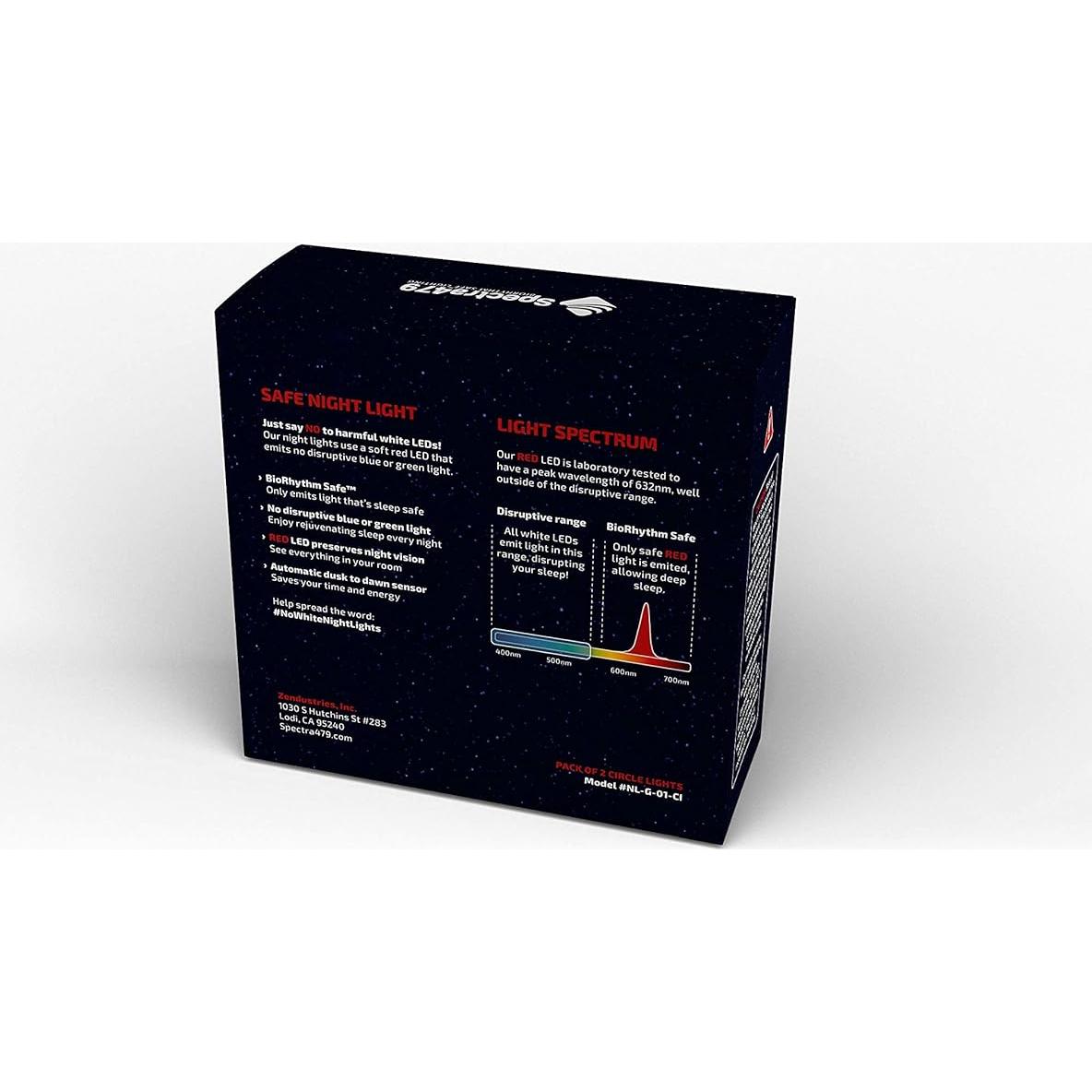 Luz Nocturna LED Roja BioRhythm - Paquete de 2 - Círculo