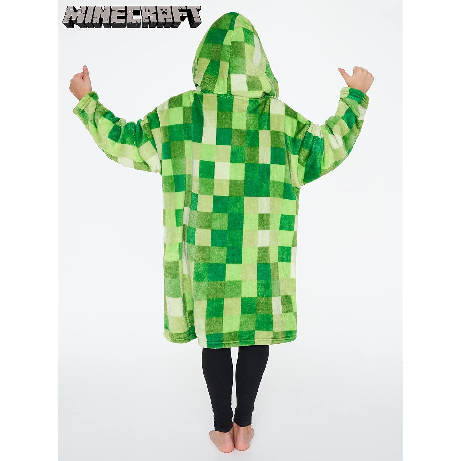 Manta con Capucha Minecraft Bioworld Talla Única Verde Claro