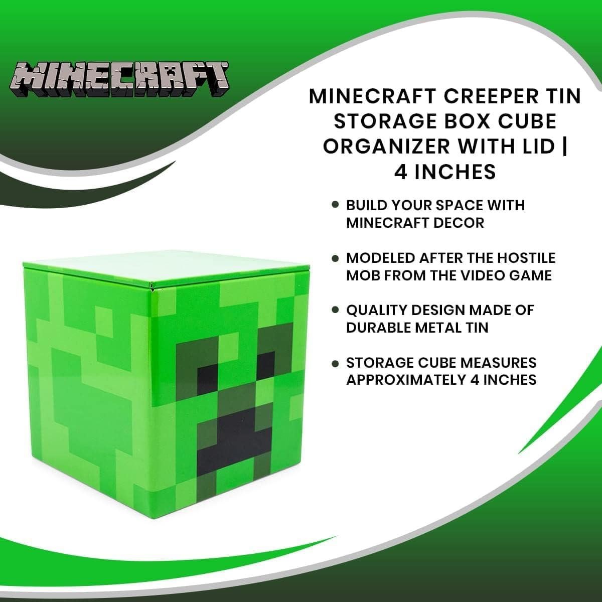 Caja de Almacenamiento Minecraft Creeper 10 cm - Organizador de Juguetes