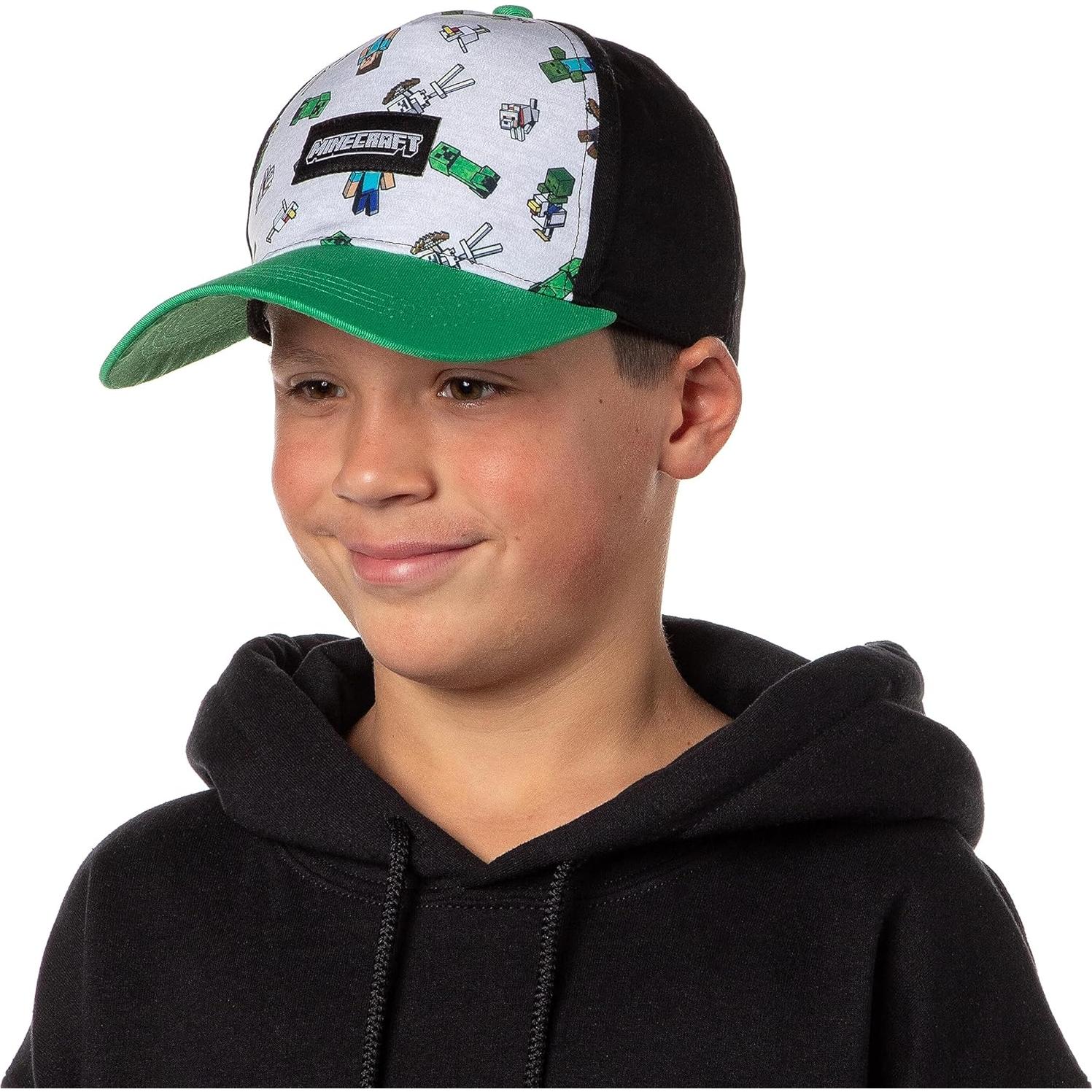 Gorra Snapback Juvenil Minecraft Mobs Flotantes Negra