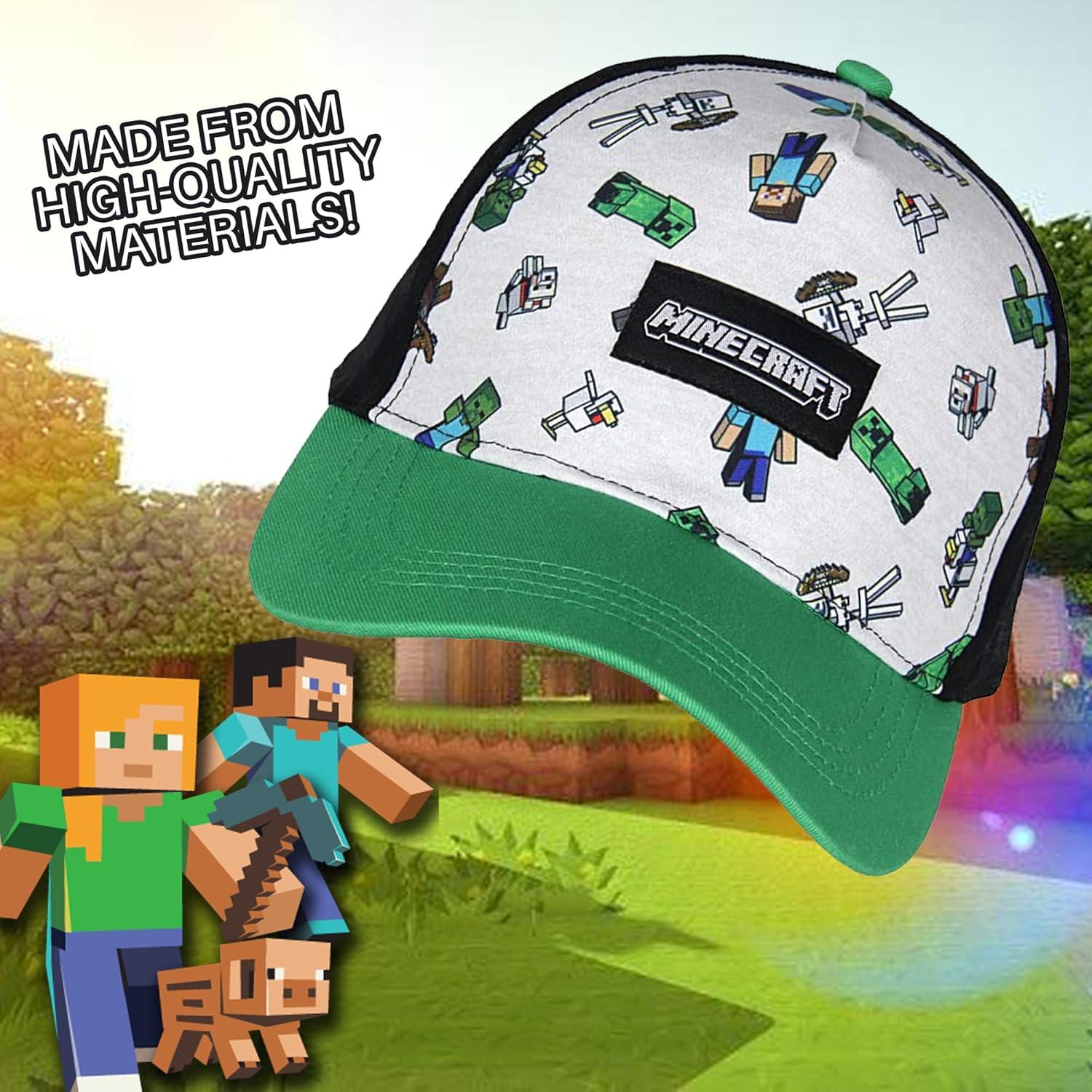 Gorra Snapback Juvenil Minecraft Mobs Flotantes Negra