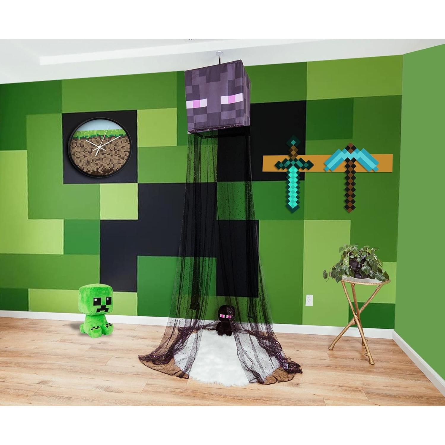 Cortina de Dosel Minecraft Enderman 254x457 cm - Poliester