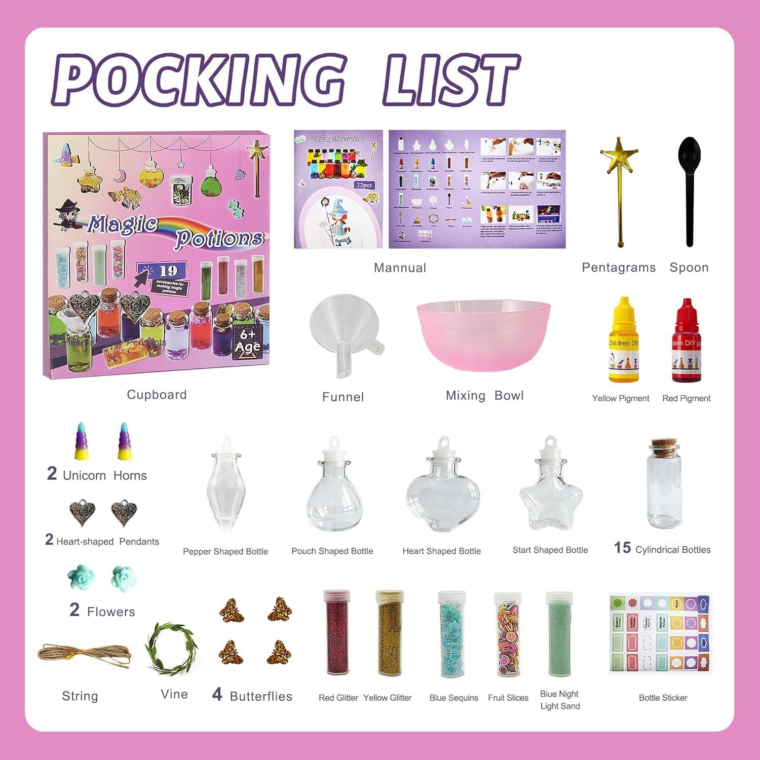 Conjunto de Pociones Mixies Fairy - 19 Botellas DIY para Niños