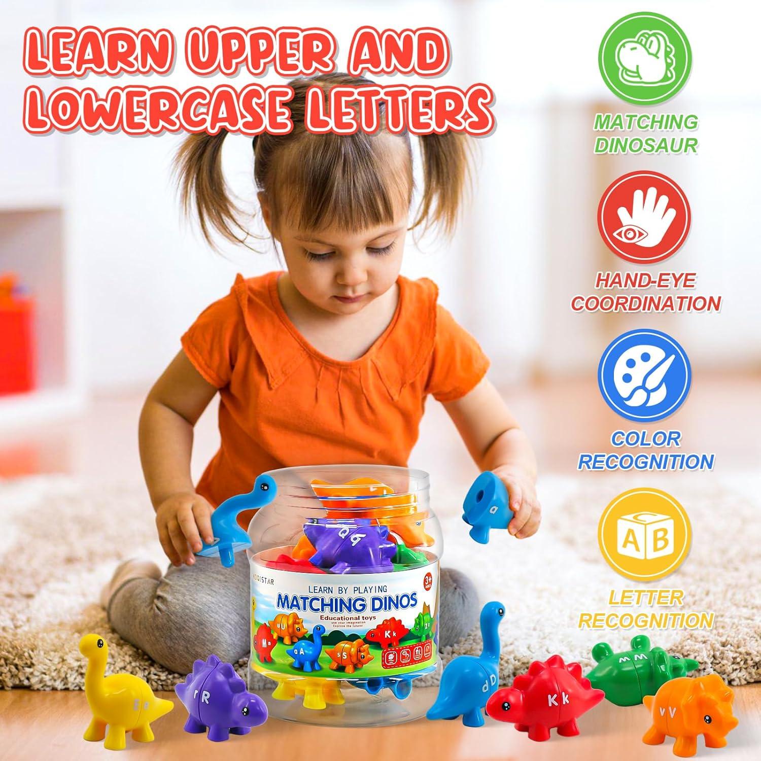 Juguete de Aprendizaje Montessori Ganaj Dinosaurios 26 Letras