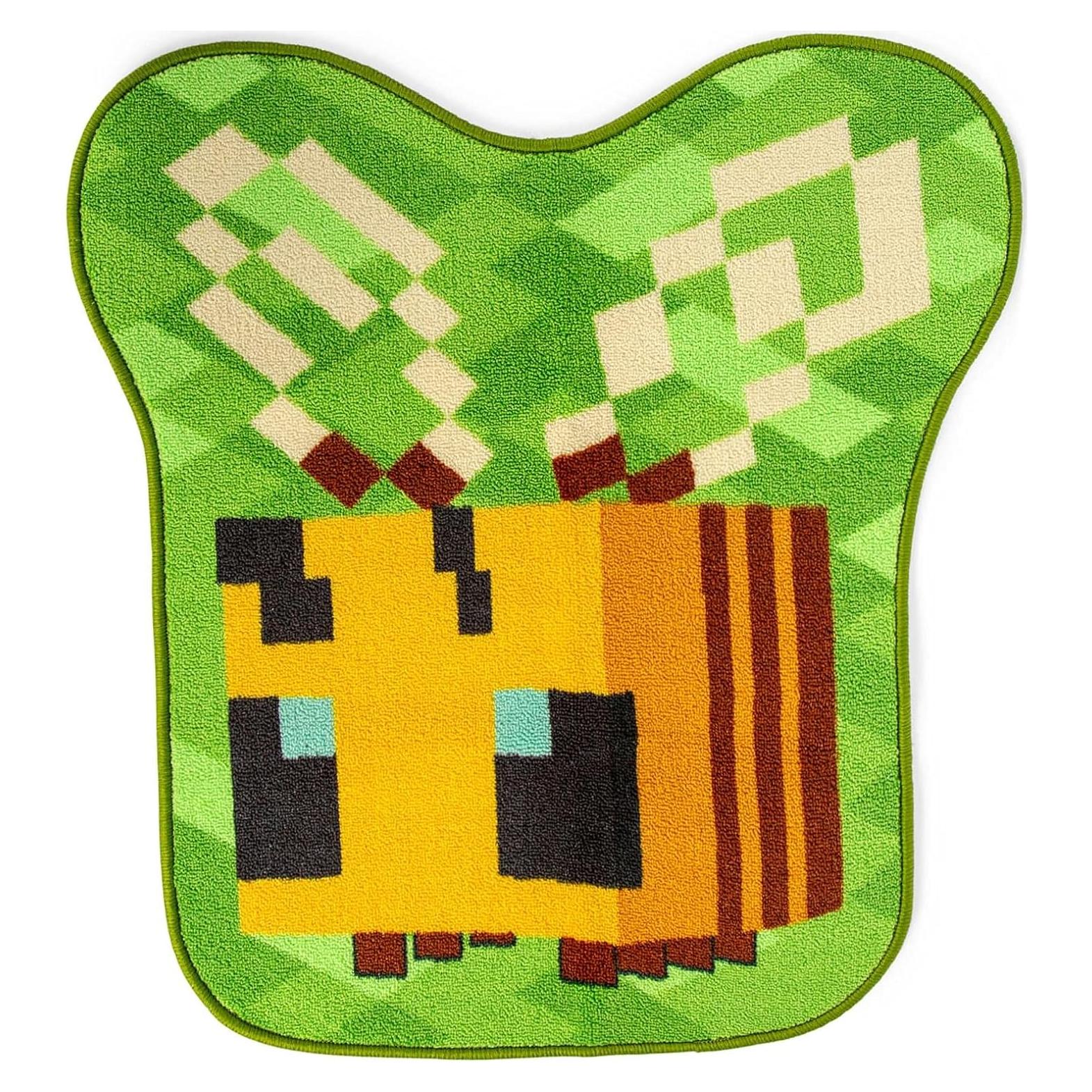 Alfombra Acento Abeja Minecraft 79x74 cm Decoración Infantil