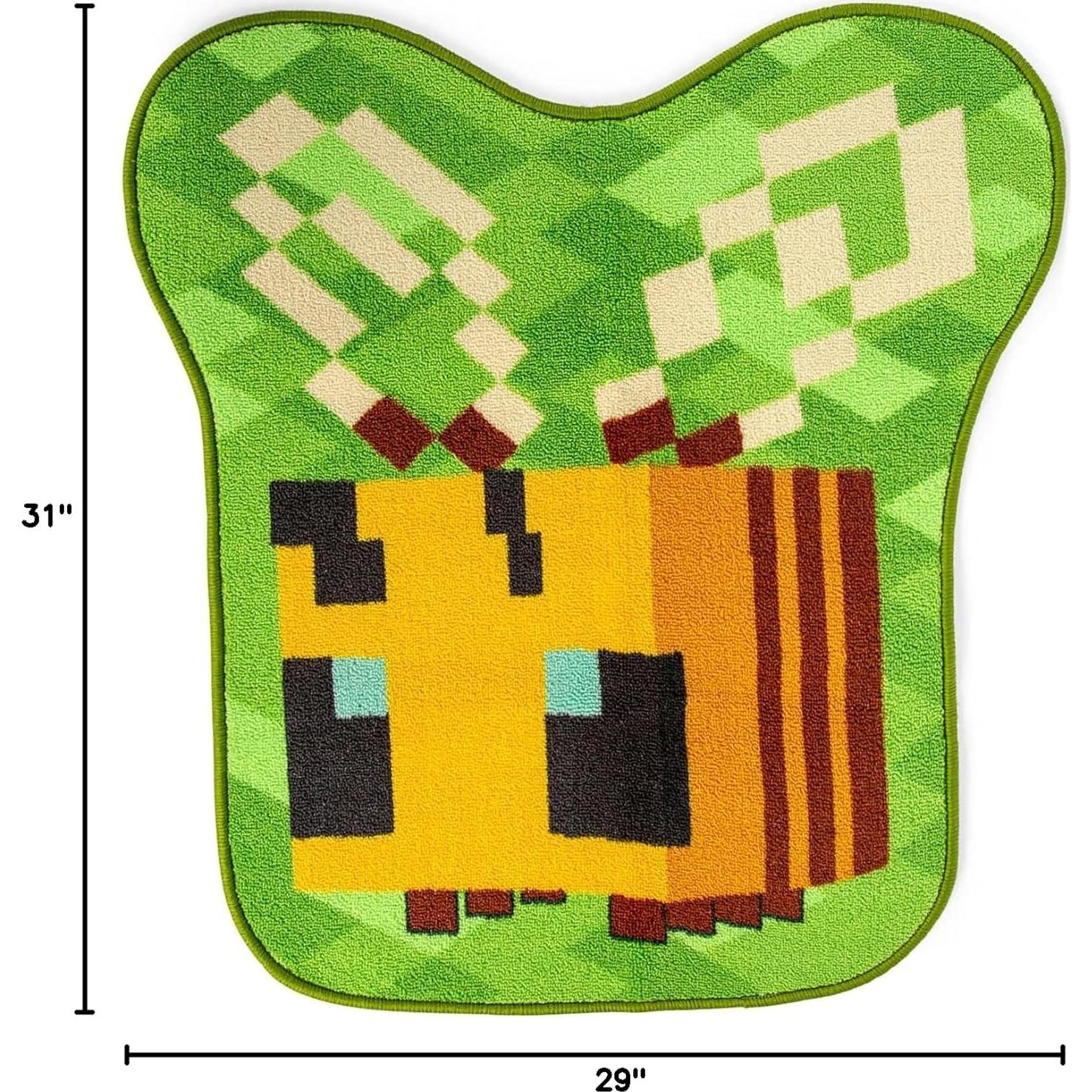 Alfombra Acento Abeja Minecraft 79x74 cm Decoración Infantil