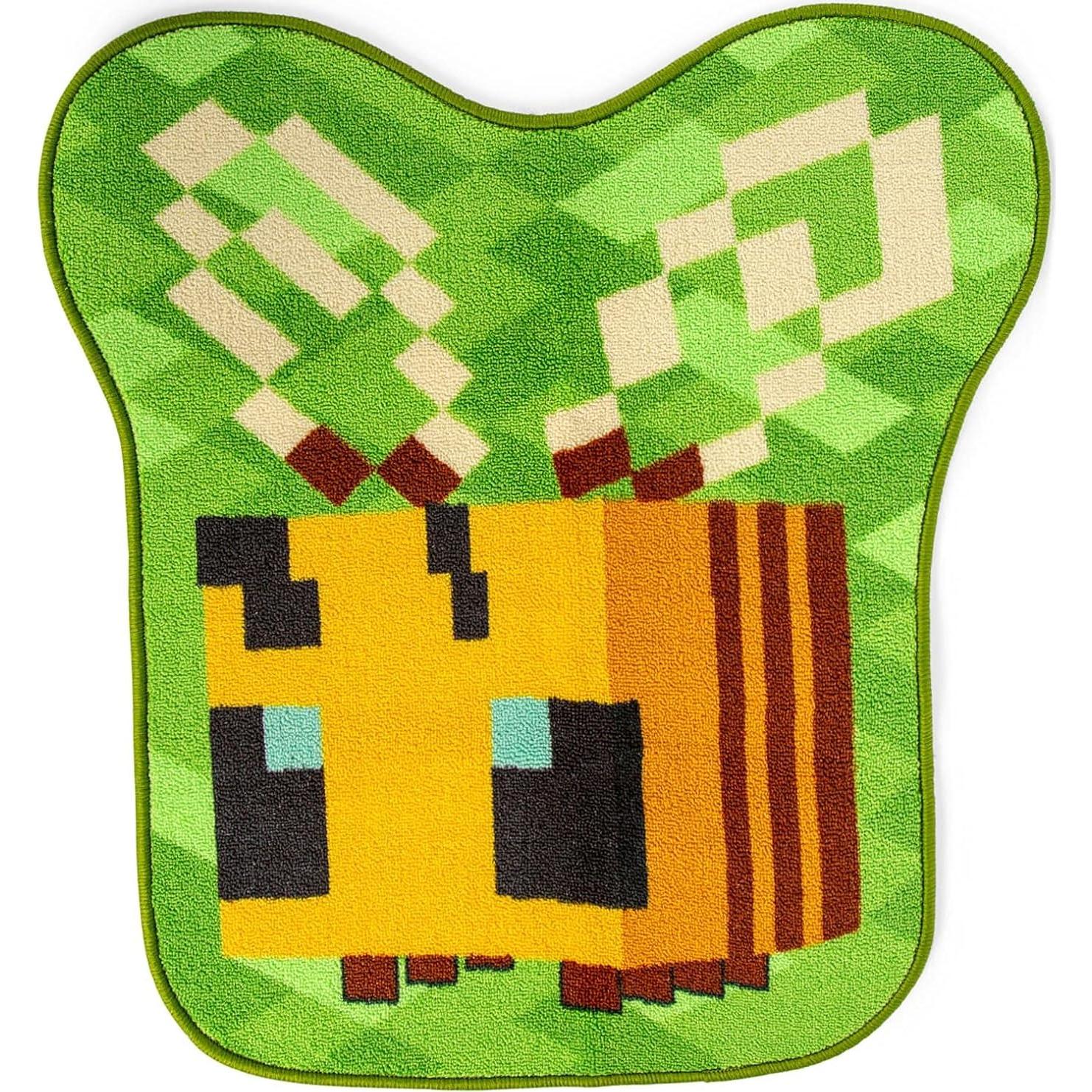Alfombra Acento Abeja Minecraft 79x74 cm Decoración Infantil